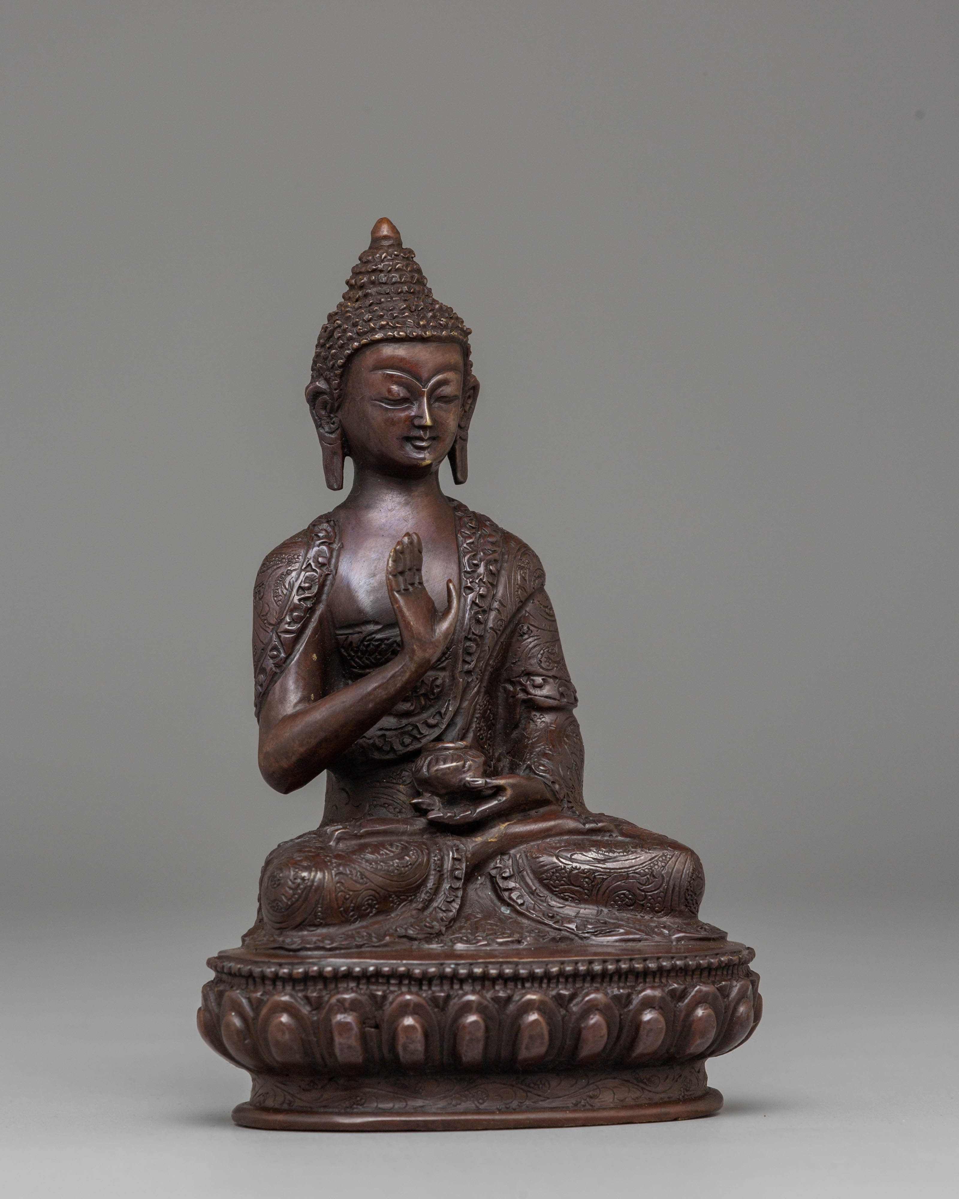 Sacred Amogasiddhi Buddha Altar Statue | Tibetan Buddhist Sculpture