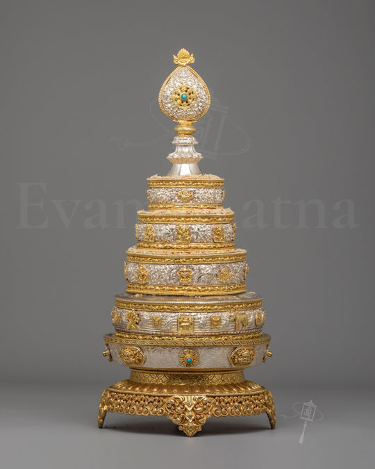 Tibetan Himalayan Mandala Offering | Spiritual Meditation Altar Decor