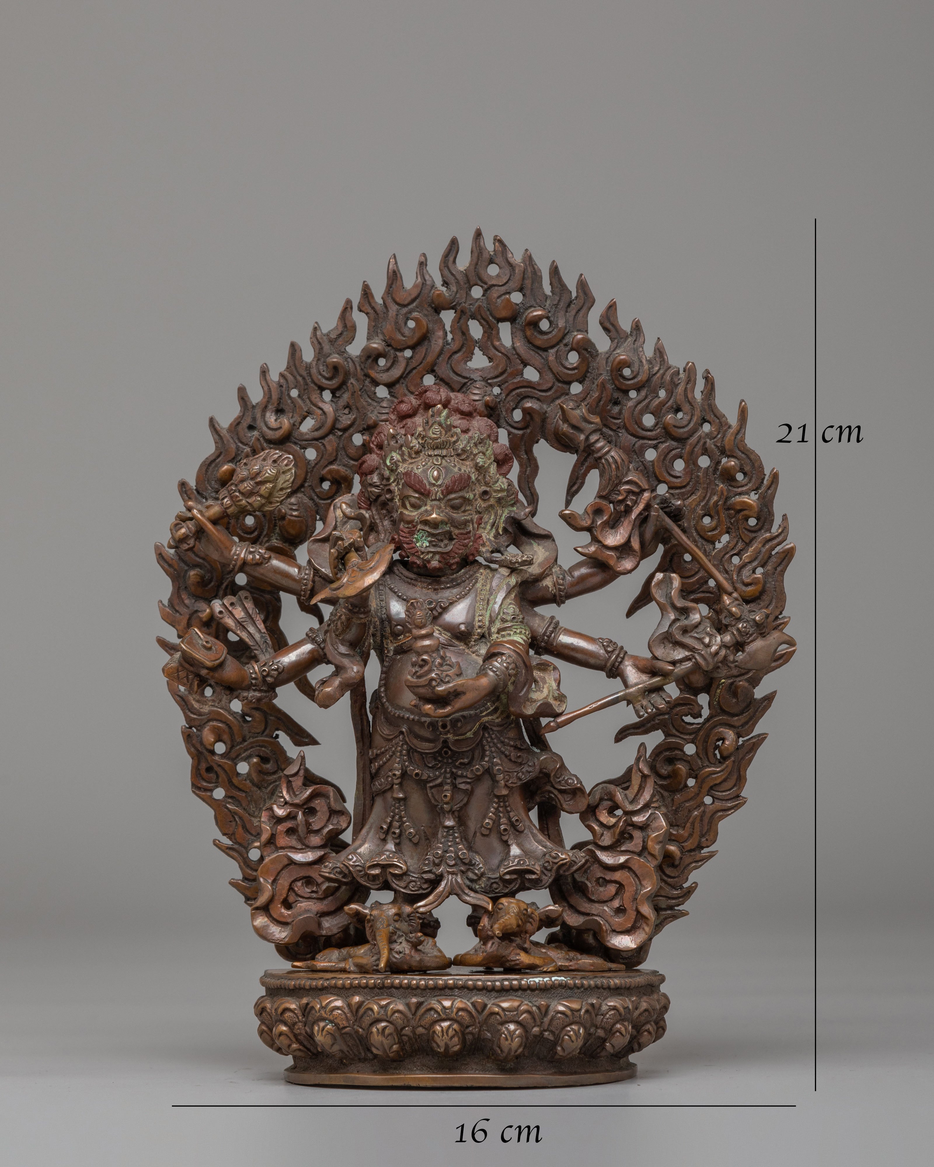 White Mahakala Protector Deity Statue | Symbol of Power and Protection