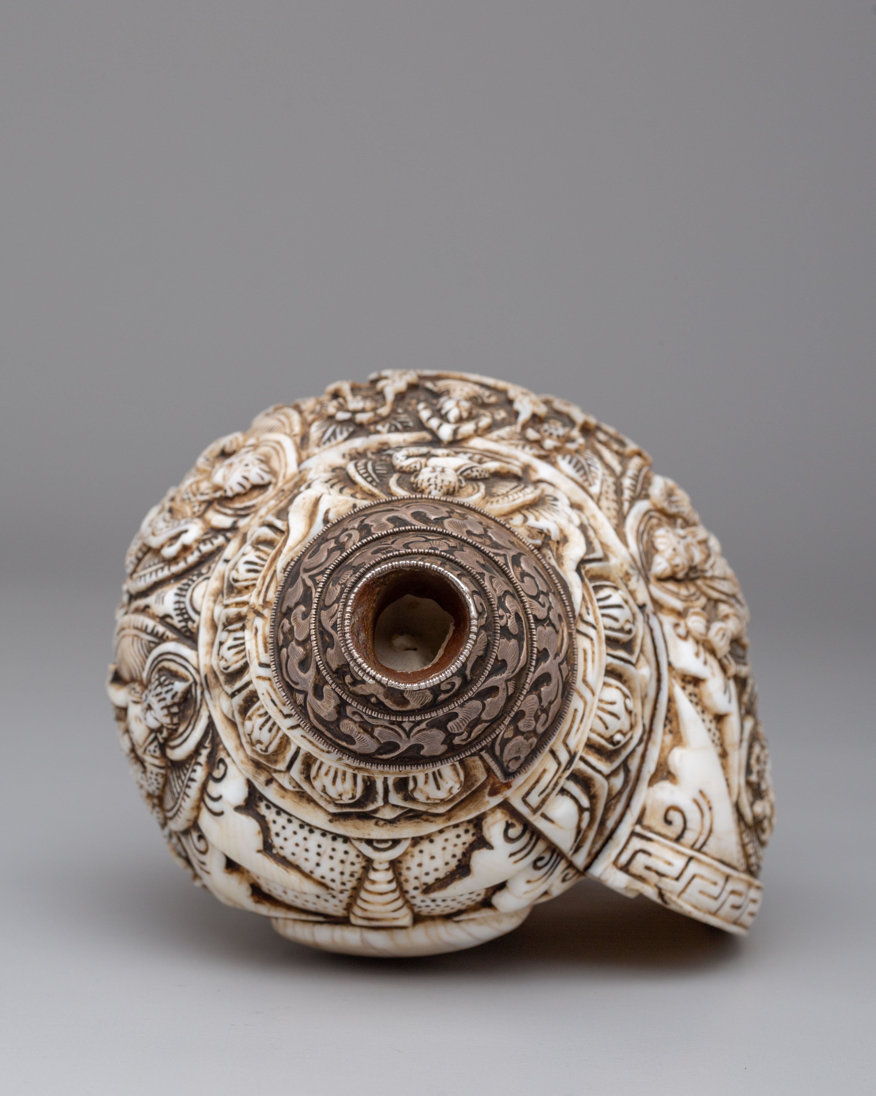 Sacred Ritual Conch Shell | Handcrafted Conch Shell & Silver Sculpture