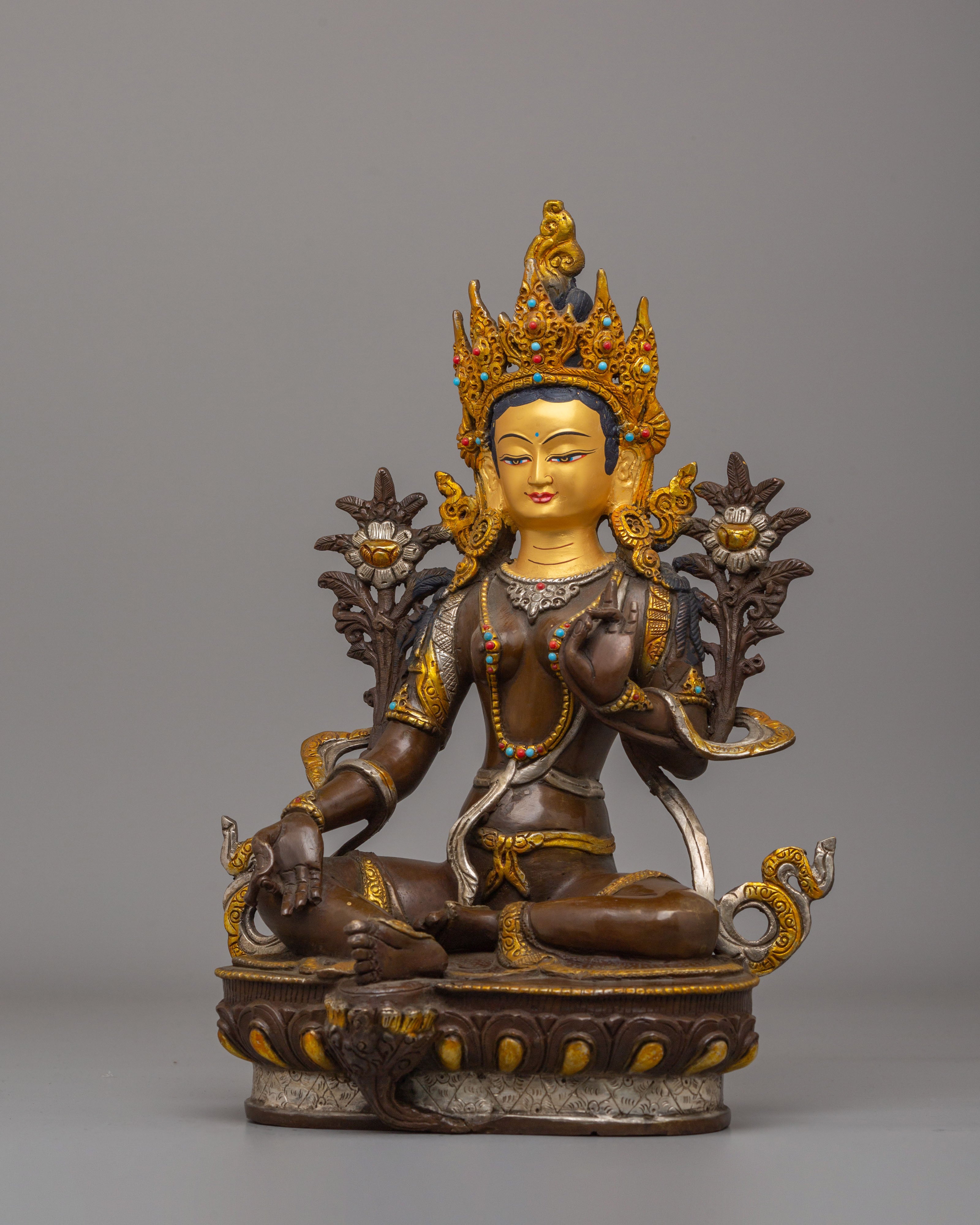 Tibetan Goddess Green Tara Statue | Handmade Artwork of Compassion