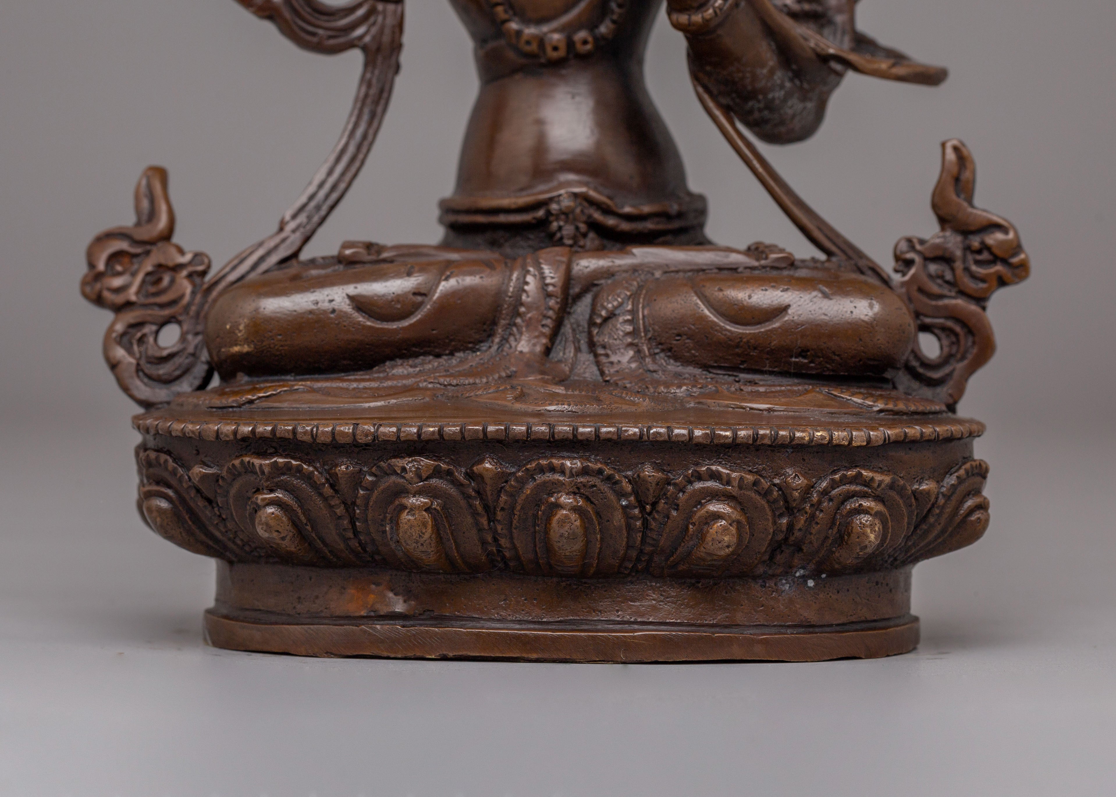 Tibetan Handmade Manjushri Statue | The Bodhisattva of Wisdom