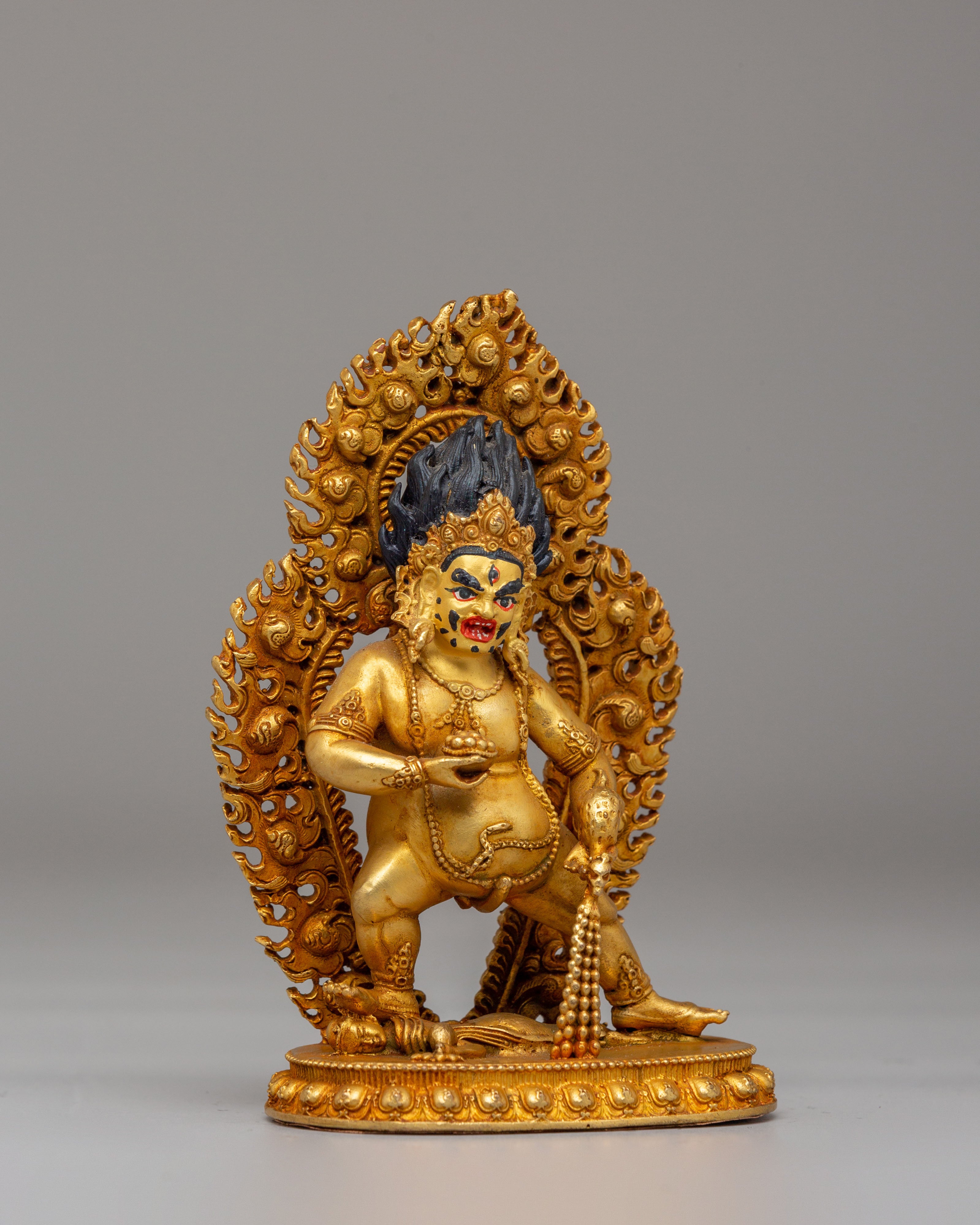 Black Dzambhala Protector Deity Statue | Tibetan Wealth Deity