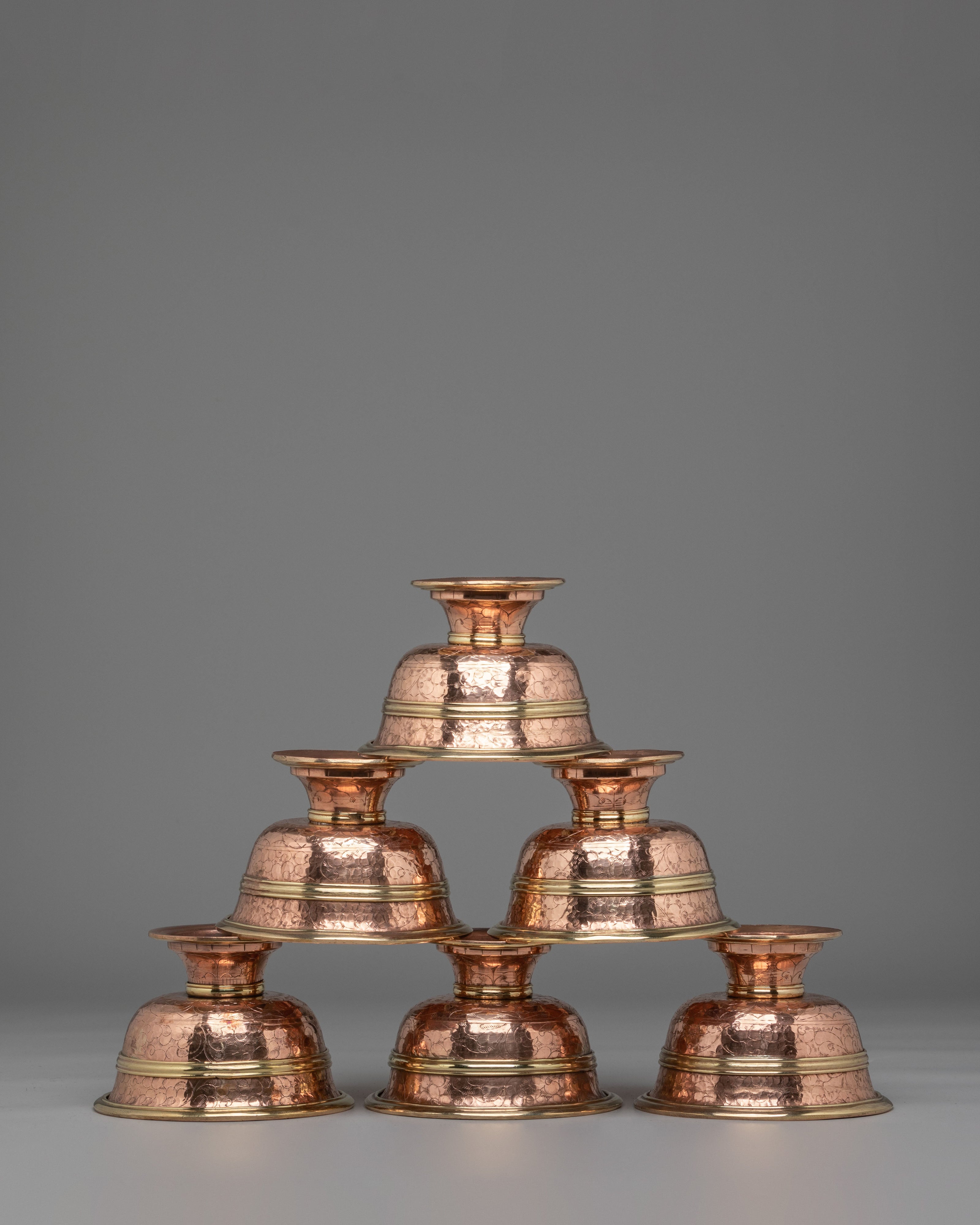 Handmade Ritual Offering Bowls Set | Tibetan Buddhist Altar Decor