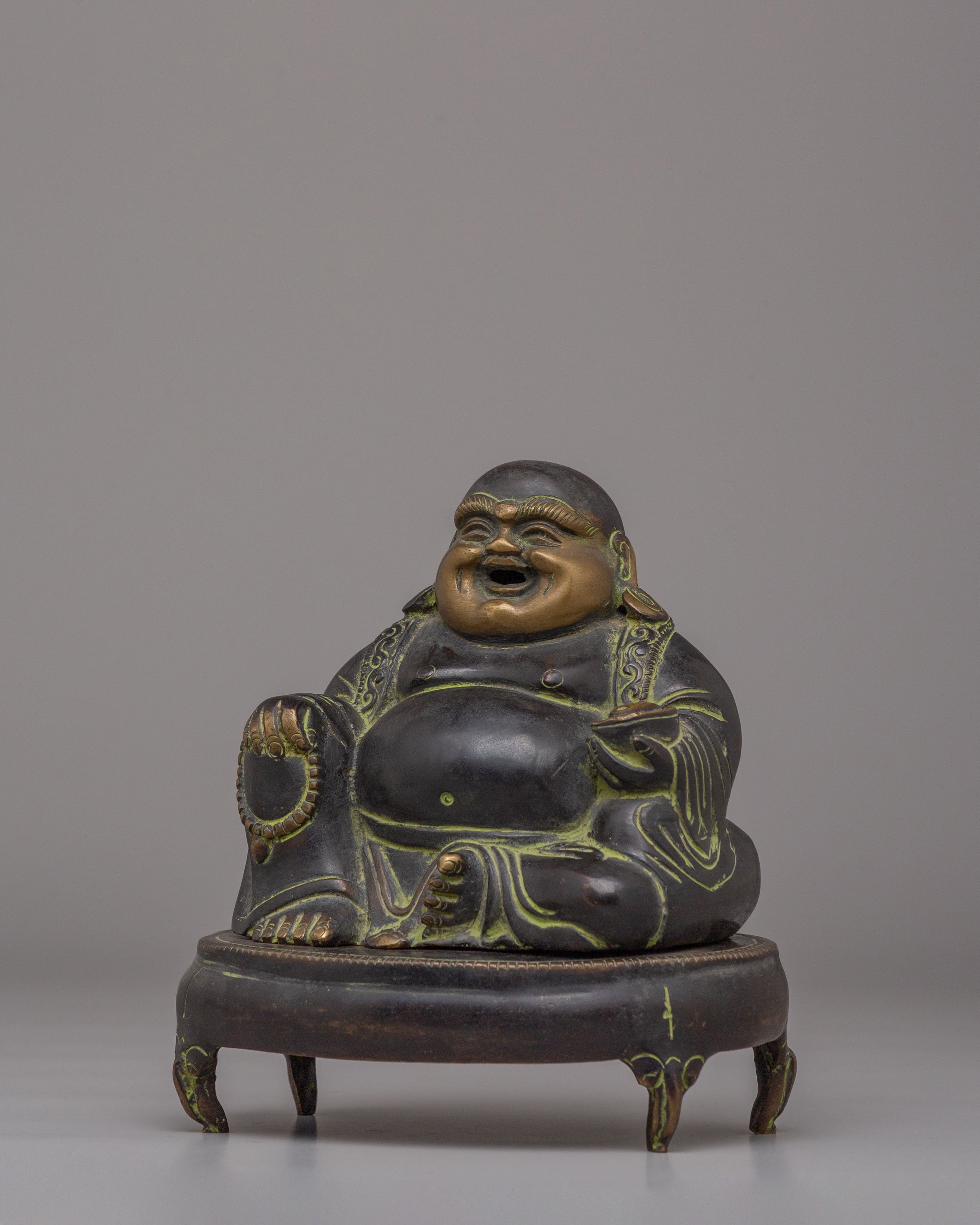 Tibetan Laughing Buddha Incense Holder | Perfect for Meditation and Spiritual Practices