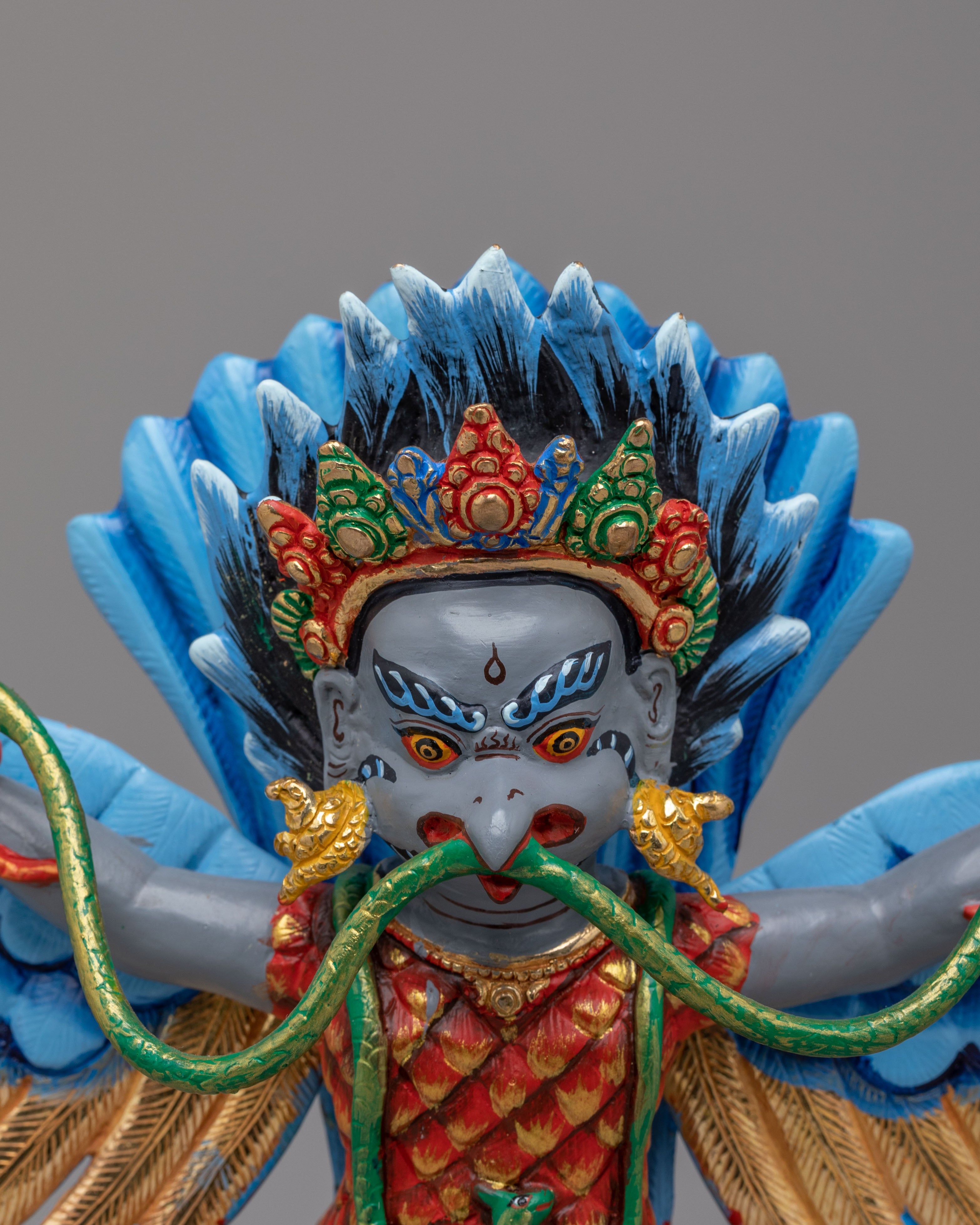Traditional Garuda Guardian Statue | Himalayan Deity Sculpture
