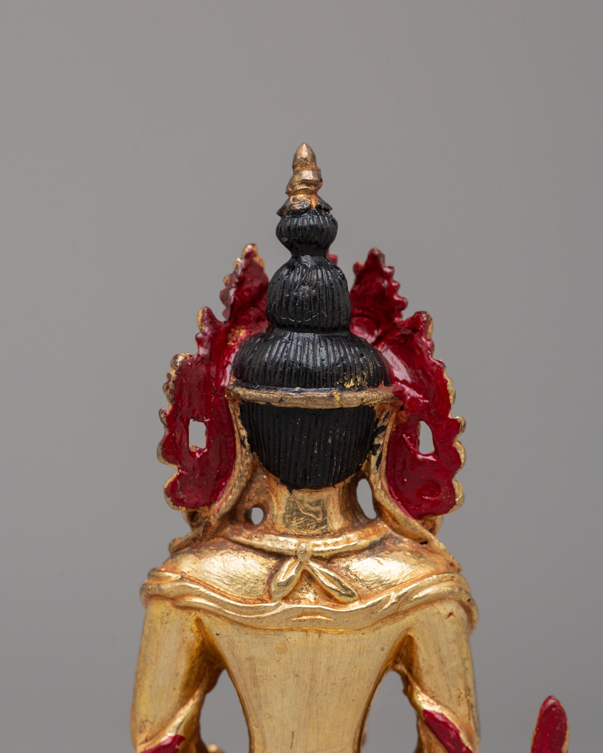Sacred Amitayus Longevity Deity Statue | Mercury Gold Plated Copper