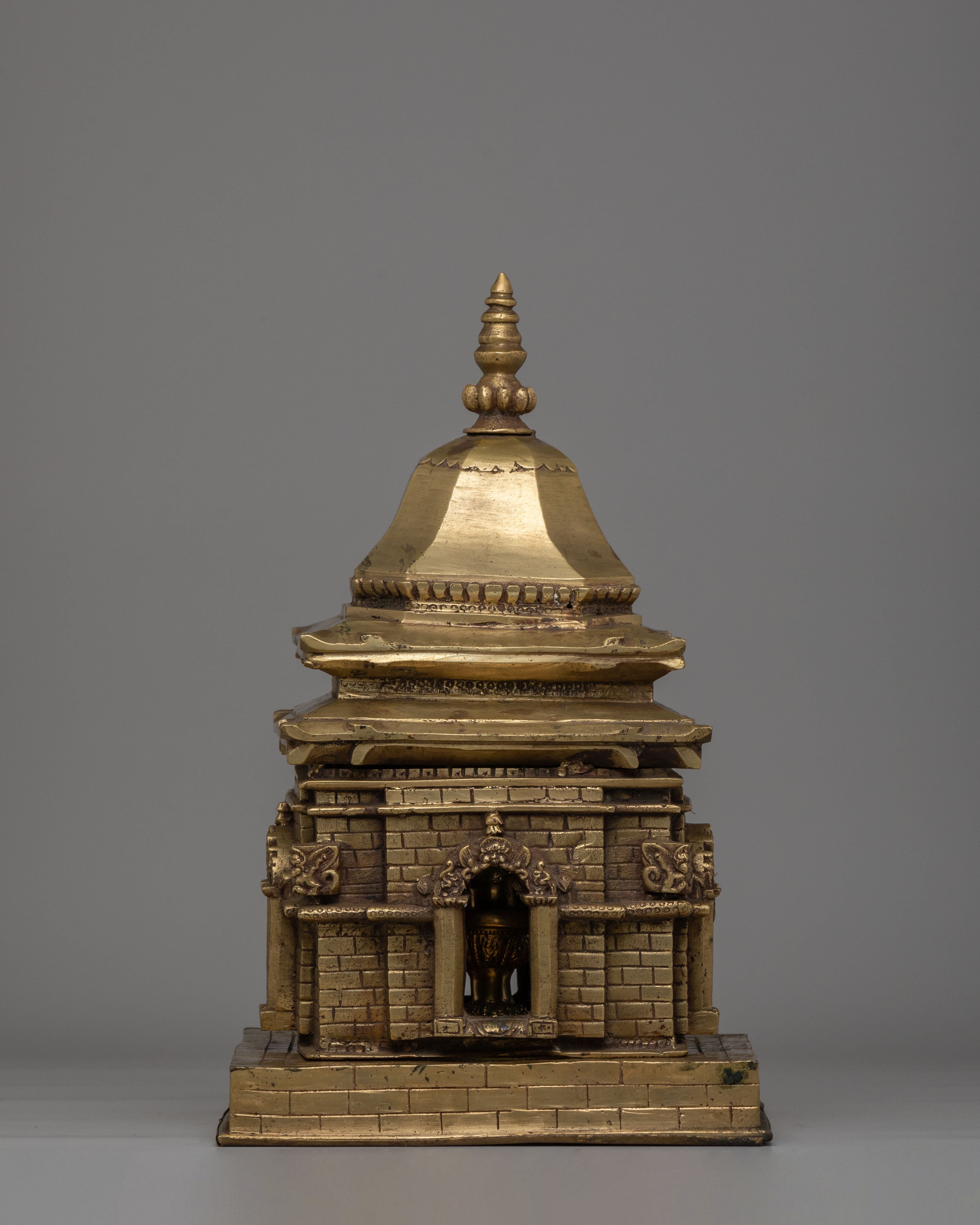 Traditional Pashupatinath Temple Sculpture | Handcrafted Brass Statue