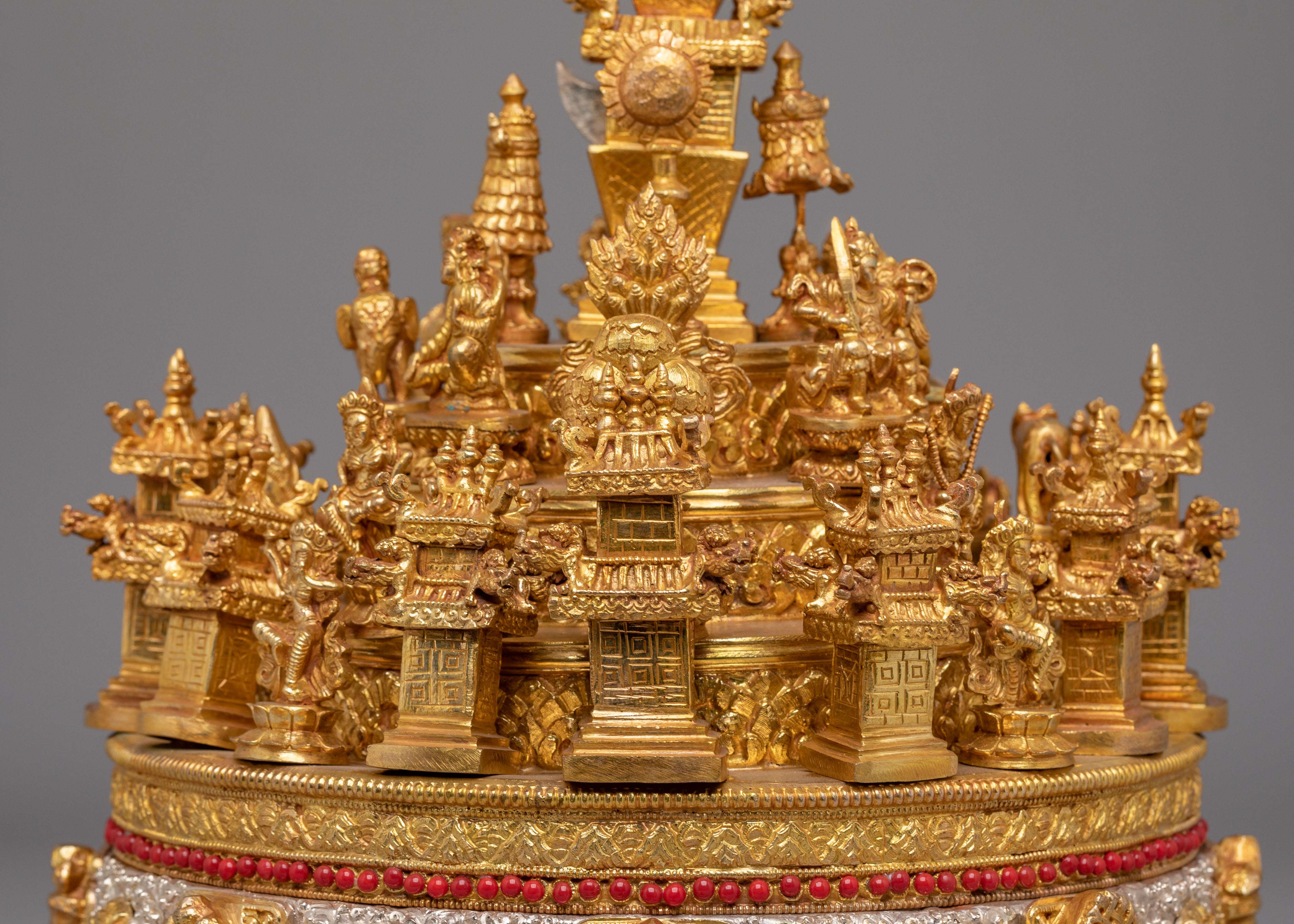 Himalayan Mandala Offering for Ritual Practice | Gold Plated Buddhist Altar Piece