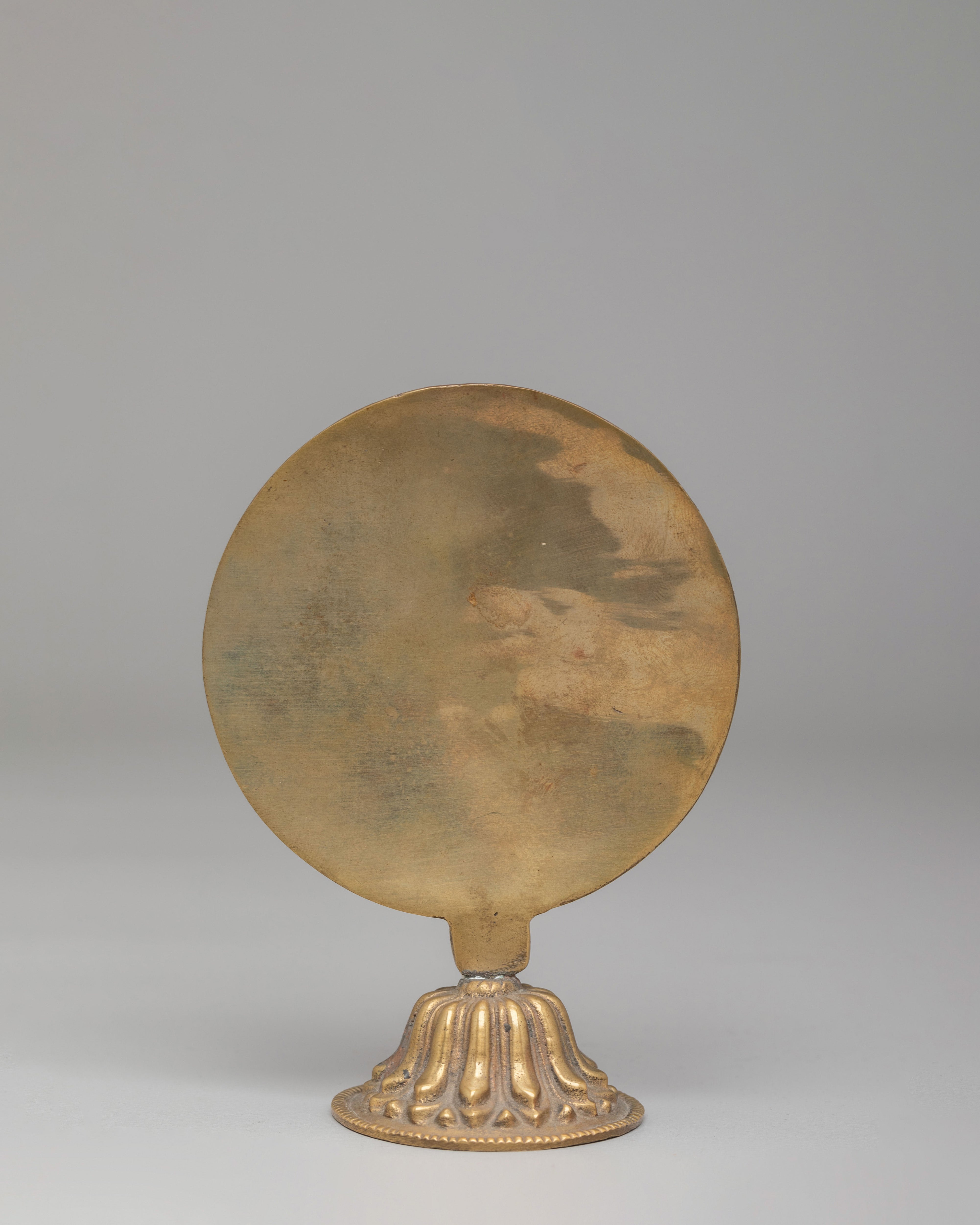 Tibetan Mirror Decor | Brass Buddhist Altar Piece