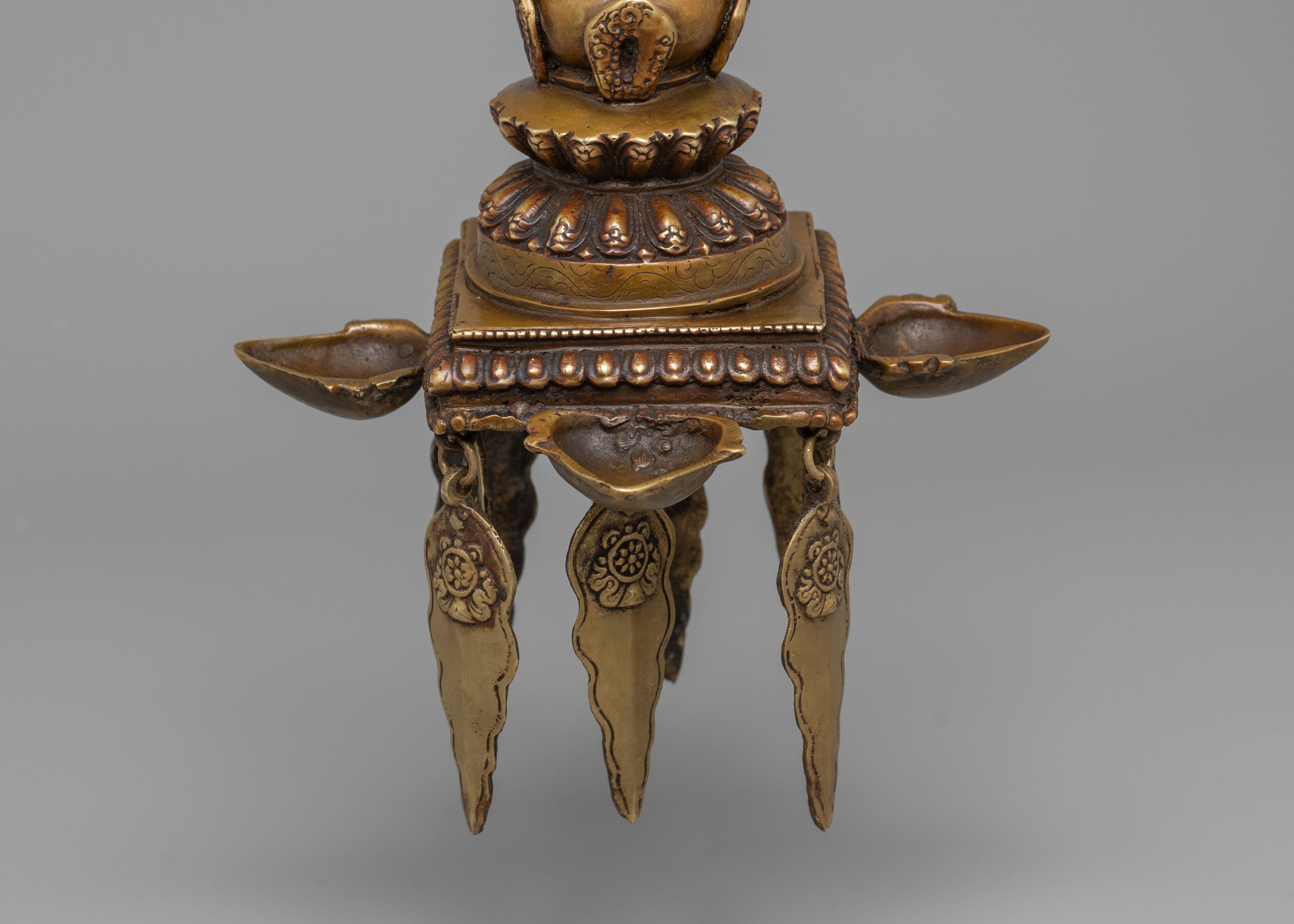 Hanging Stupa Dalucha | Traditional Brass Ritual Lamp