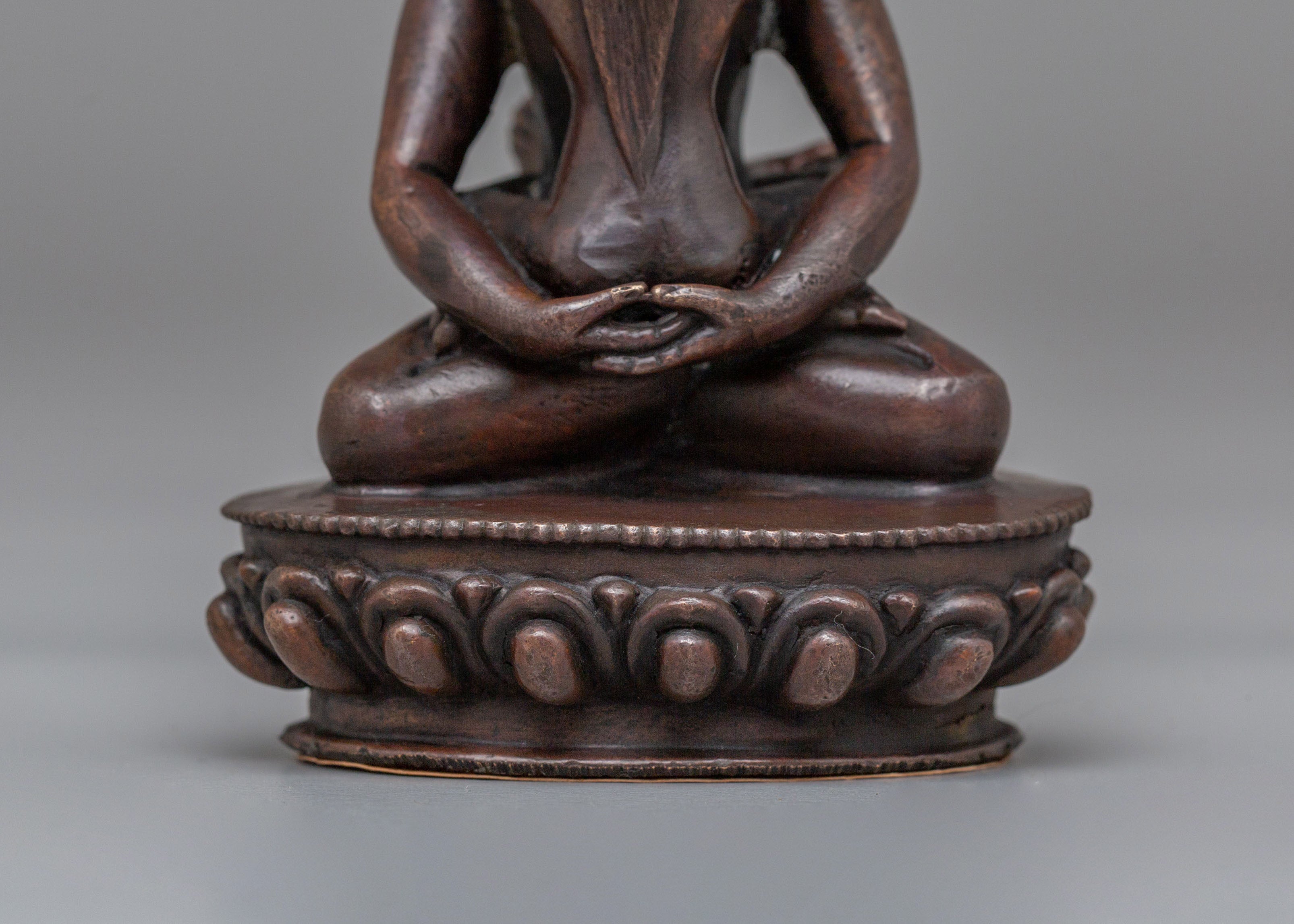Samantabhadra With Consort Altar Sculpture | Oxidized Copper Body Statue