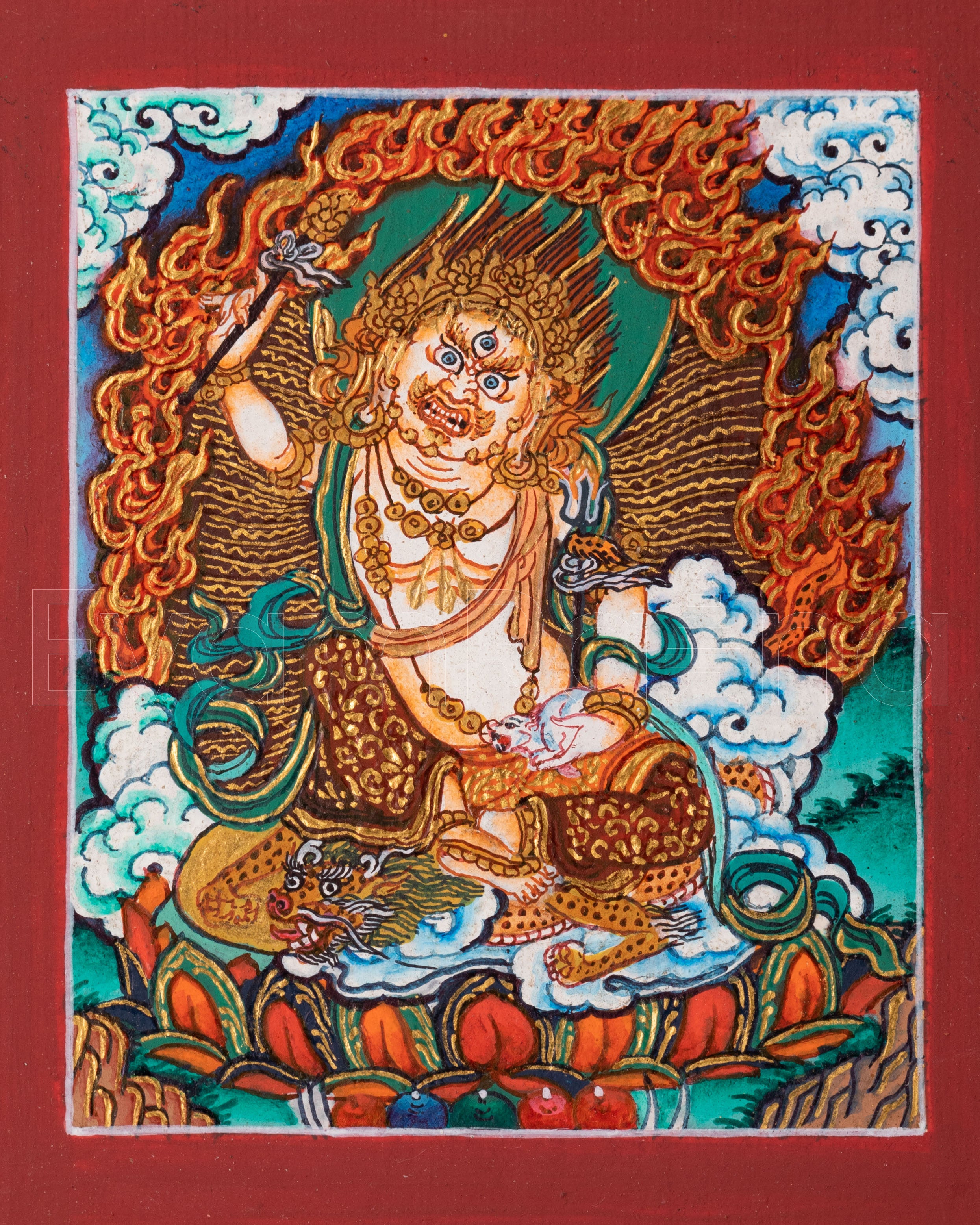 White Dzambhala Thangka For Locket 