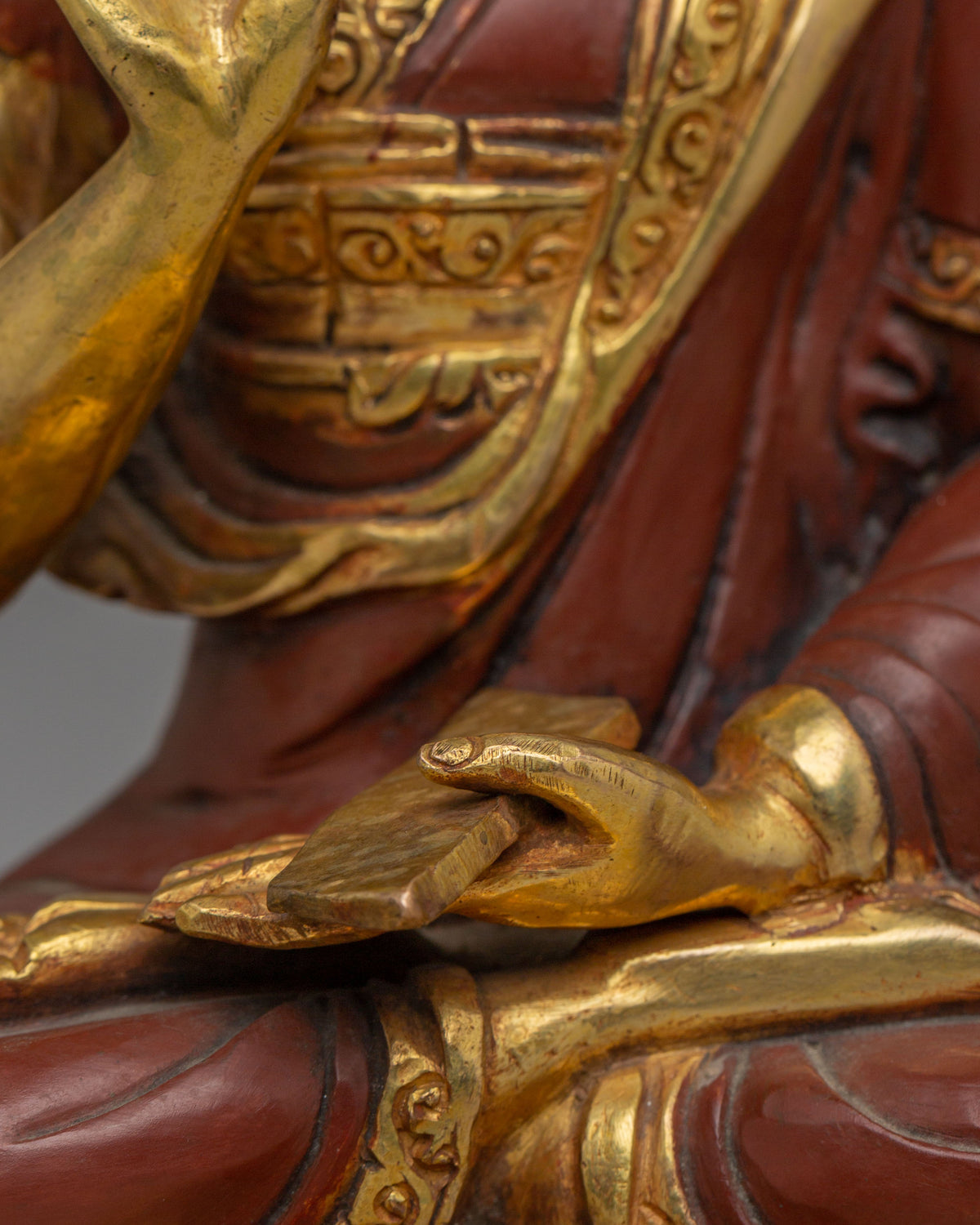 Handcrafted Sacred Tsongkhapa Set Statue | Tibetan Spiritual Artwork