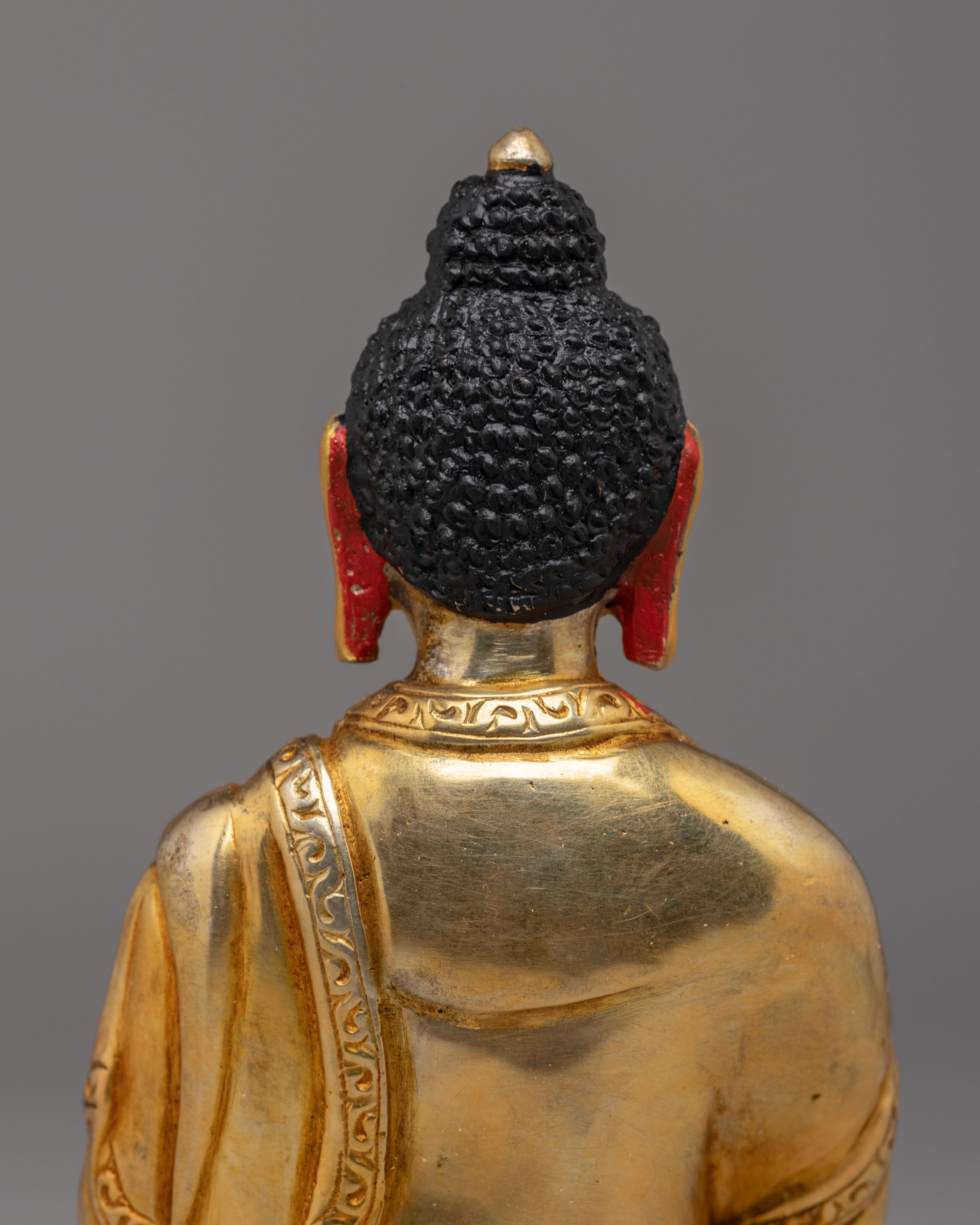 Scared Shakyamuni Buddha Sculpture | Gold Plated Meditation Altar Decor