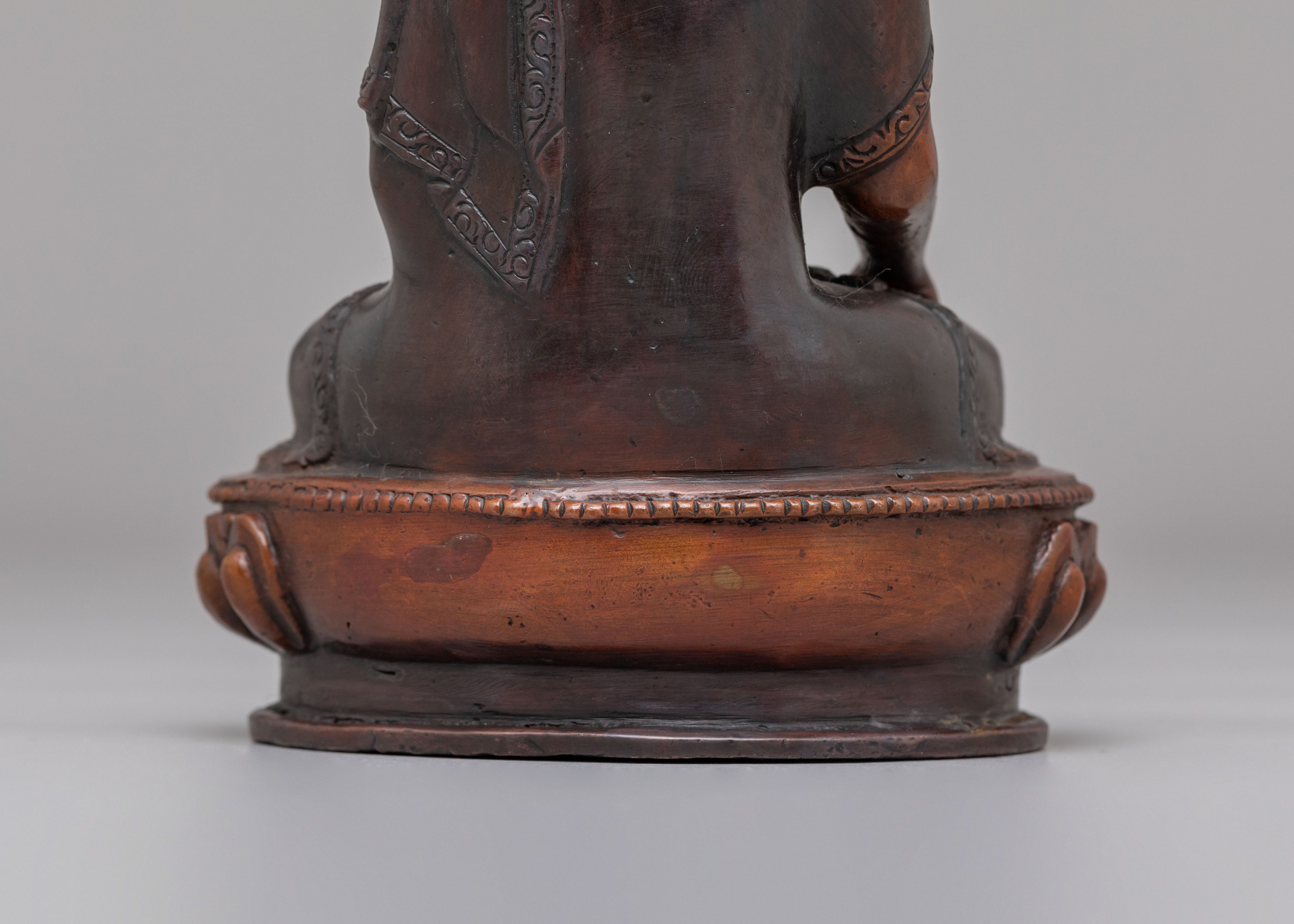 Handmade Shakyamuni Buddha Shrine Statue | Oxidized Copper Body