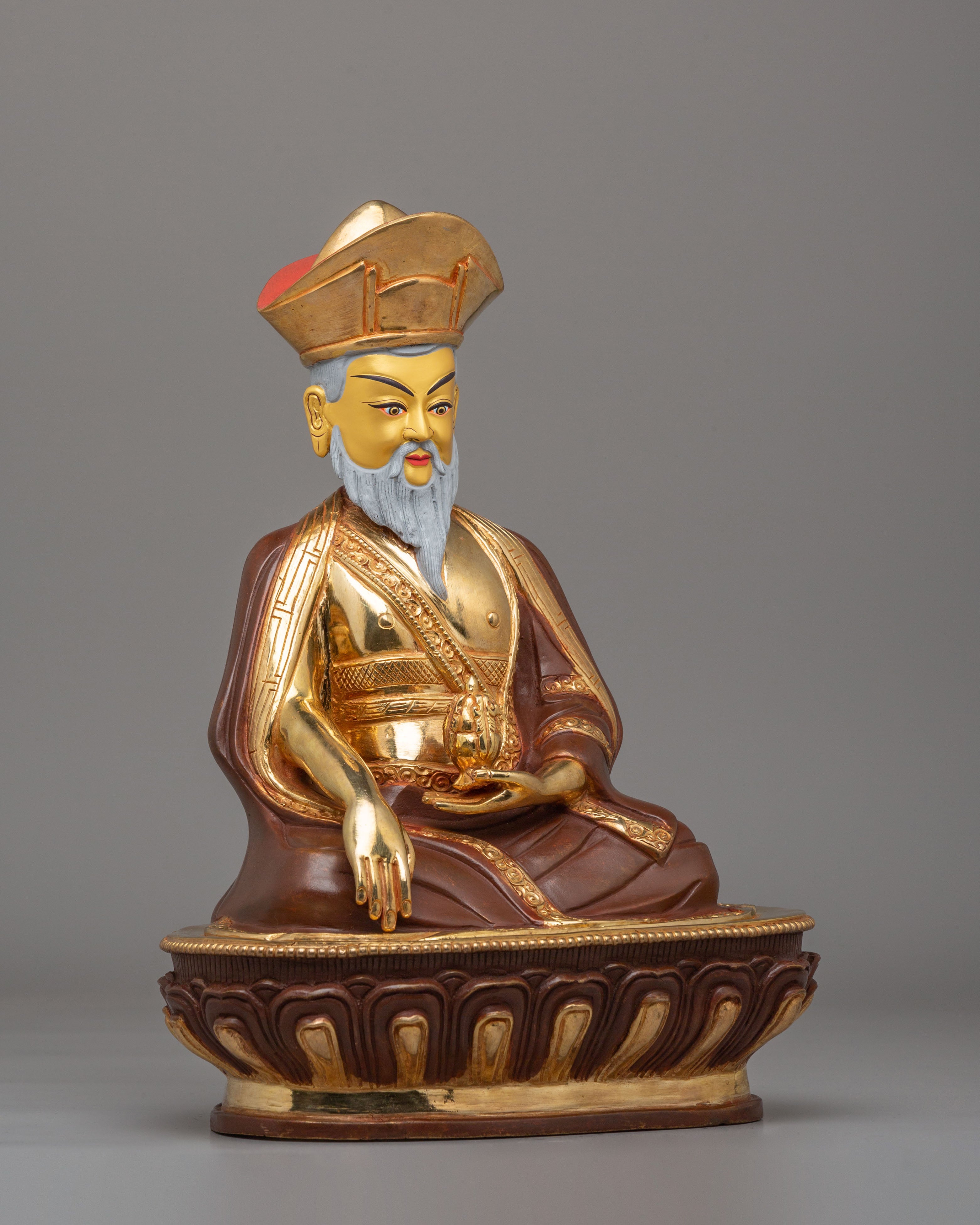 Vajrayana Guru Shapdum Statue | Handcrafted Tibetan Buddhist Master Figure