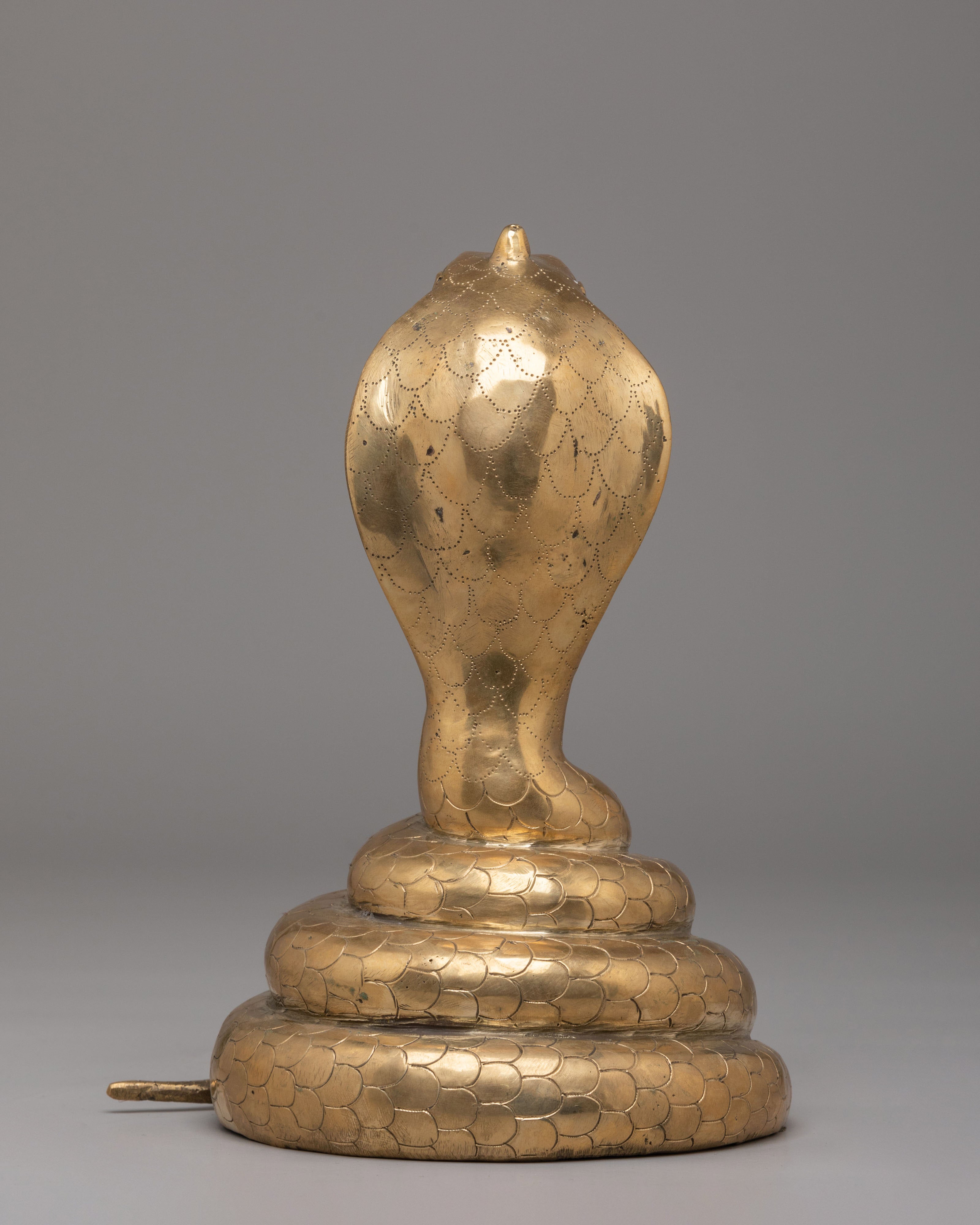 Himalayan Snake Sculpture | Brass Cobra Statue | Spiritual Decor