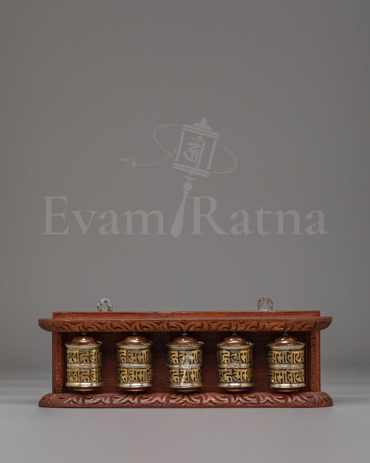 Five Buddhist Prayer Wheel | Spiritual Home Decor
