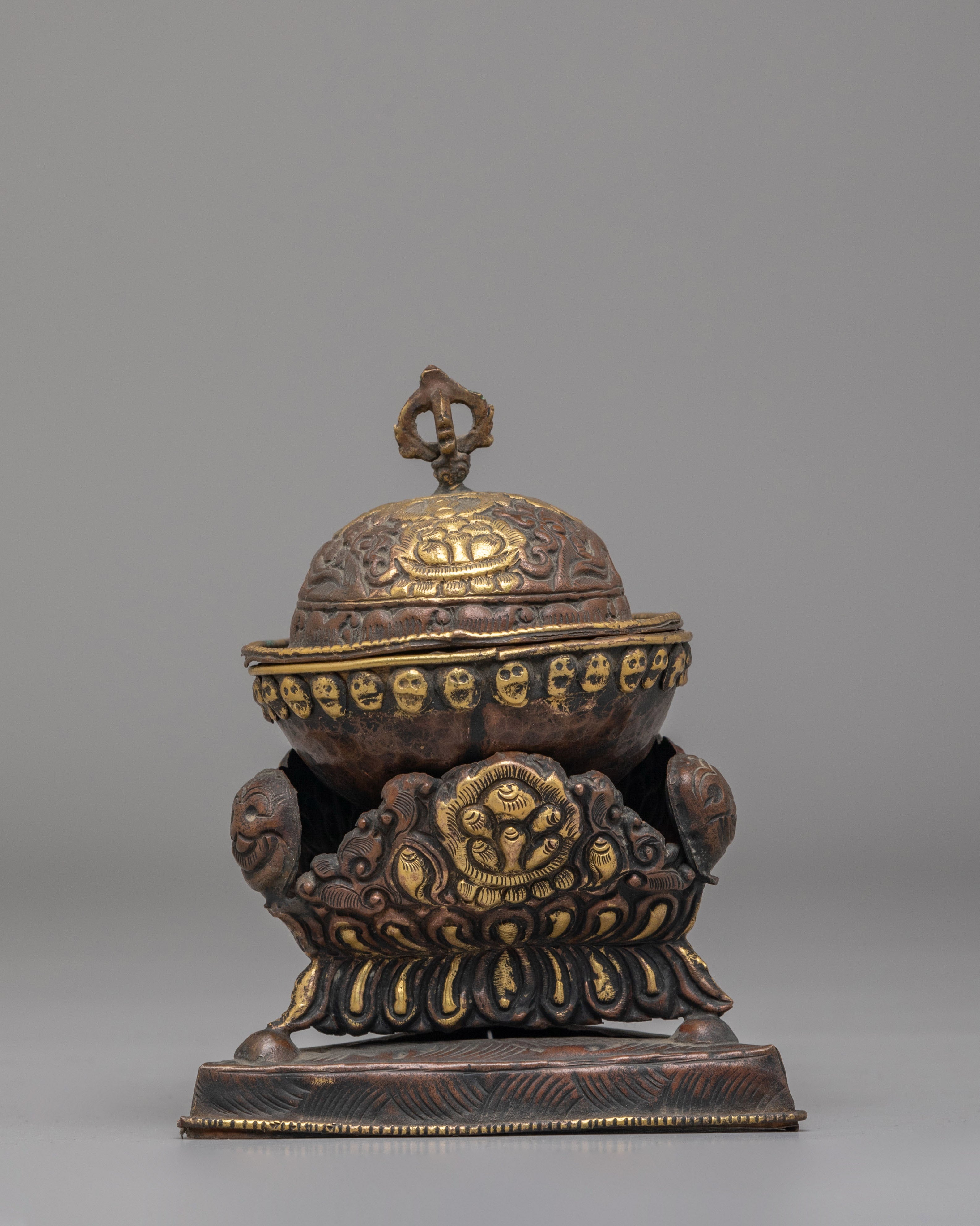 Sacred Tibetan Kapala | Handcrafted Ritual Skull Cup