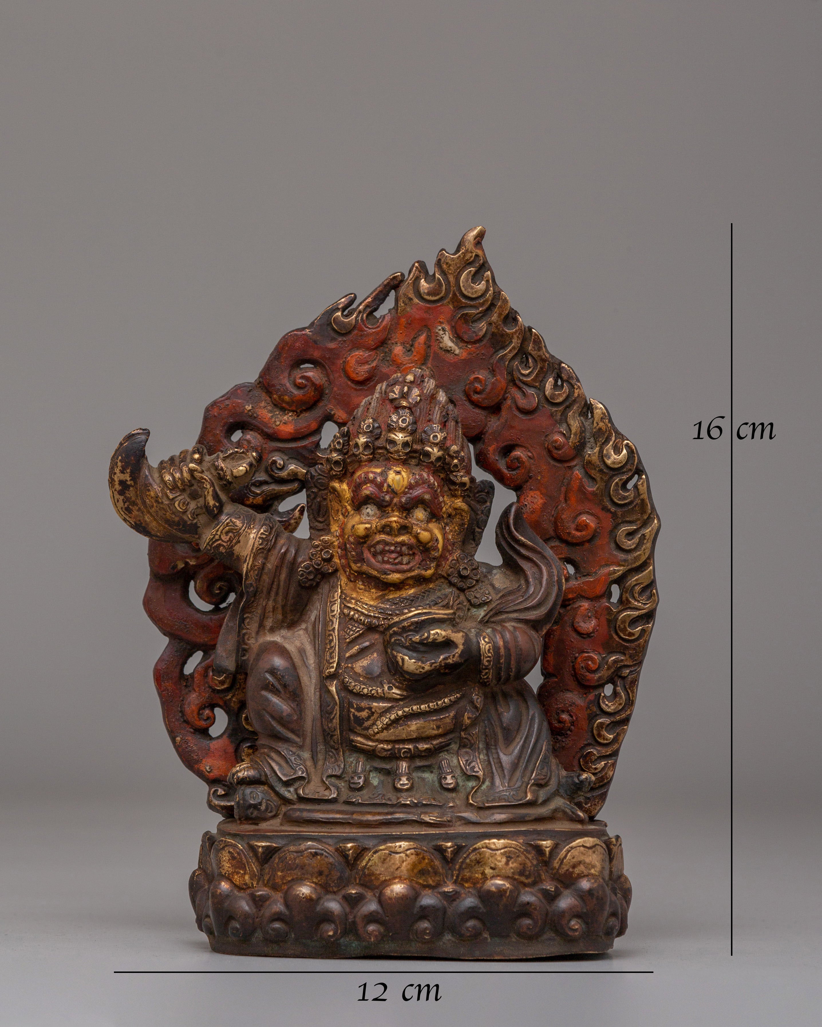 Sacred Bernagchen Mahakala Statue | Tibetan Protector Copper Sculpture
