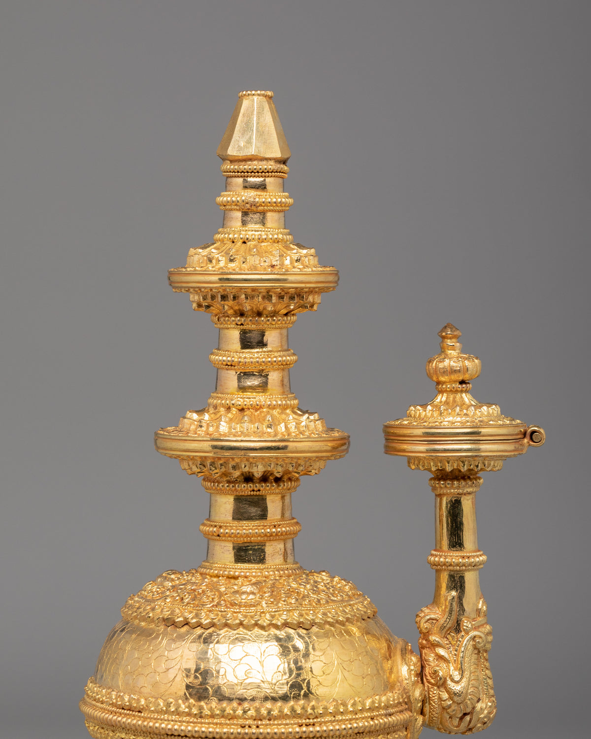 Kundika Water Vessel | Gold Plated Copper Body for Ritual Use