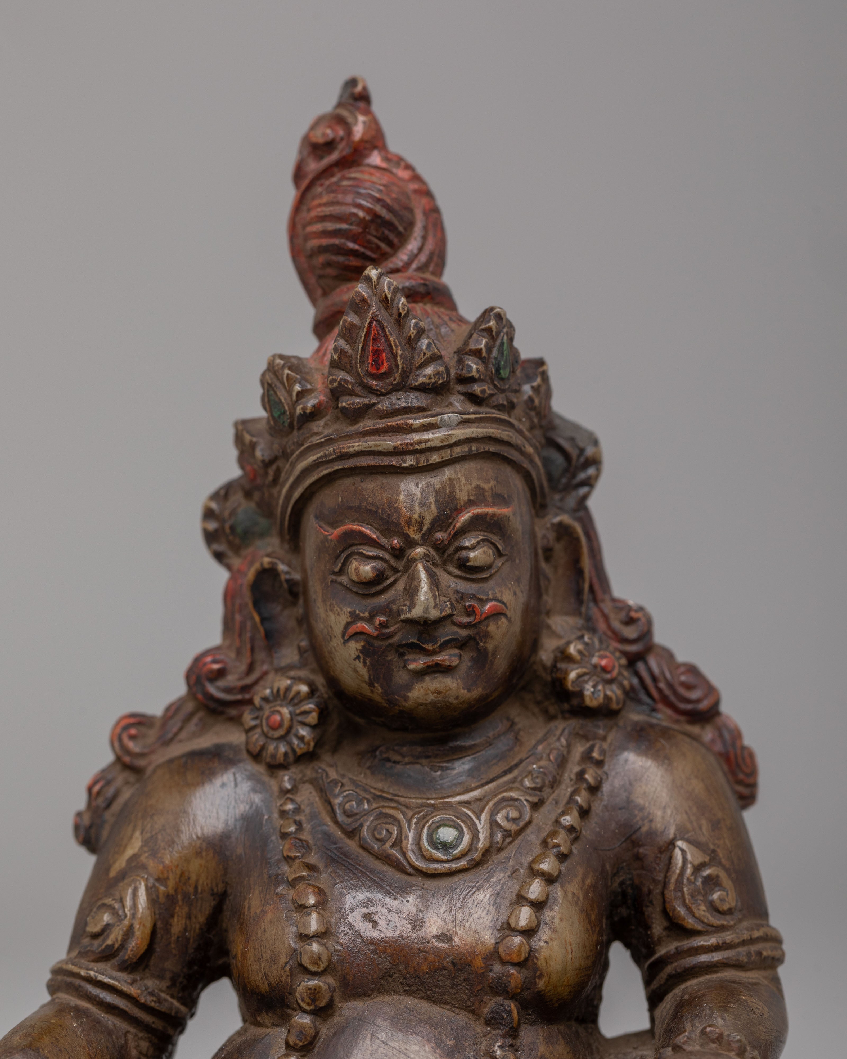 Traditional Dzambhala Figure | Buddhist Wealth Deity