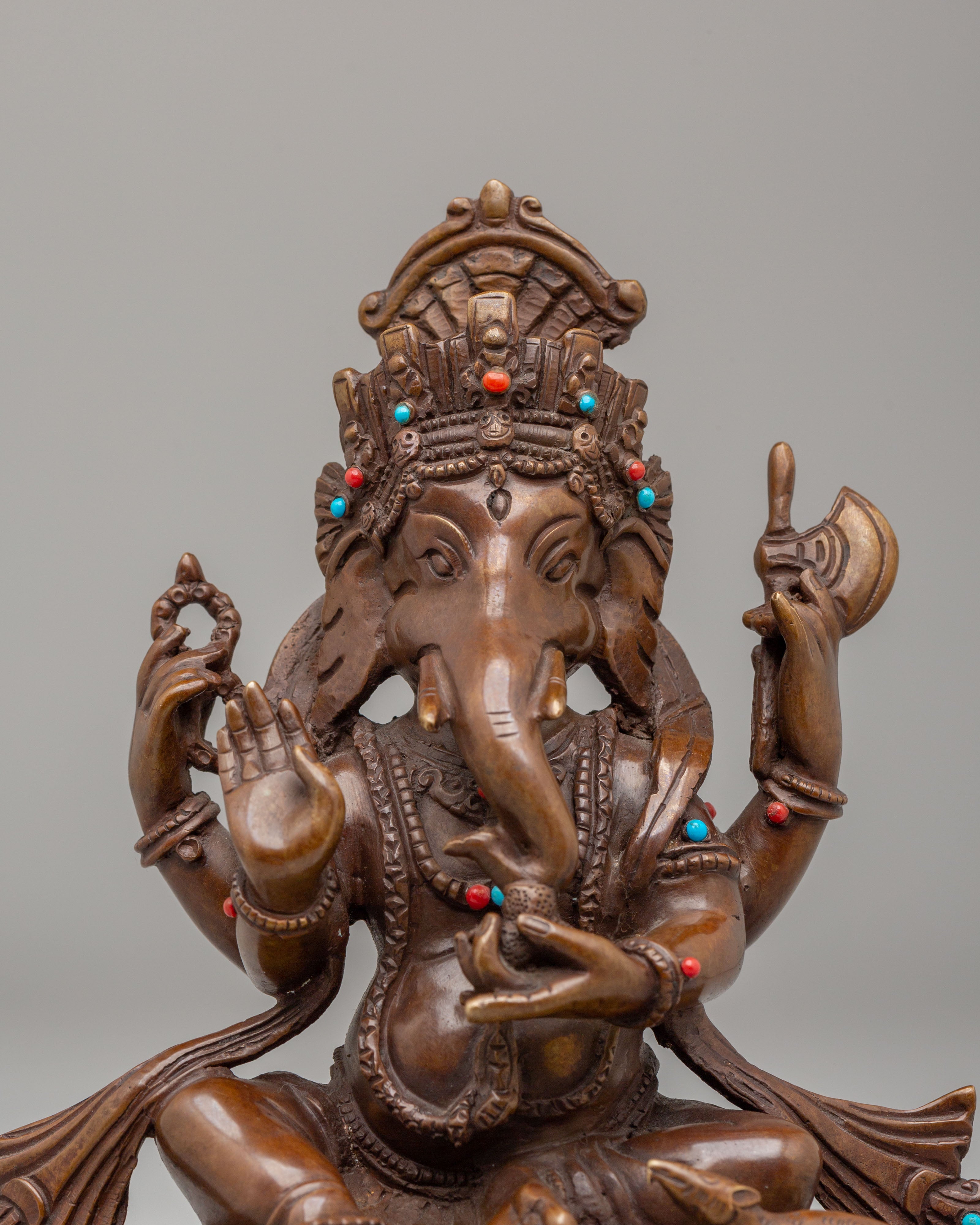 Handmade Ganesha Spiritual Statue | Hindu Deity of Prosperity & Wisdom