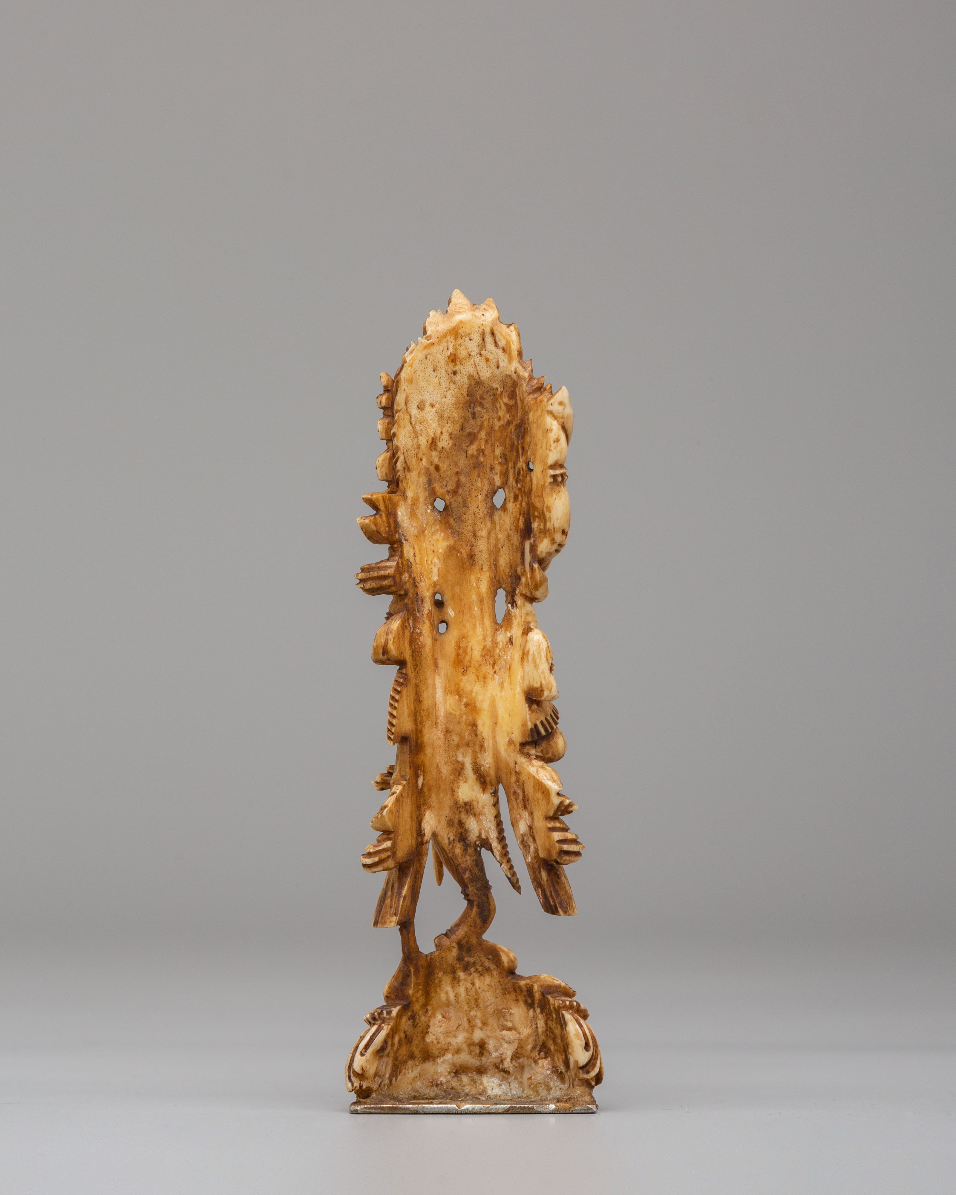 Dorje Phagmo Bone Sculpture | Yak Bone Vajrayana Deity Decor