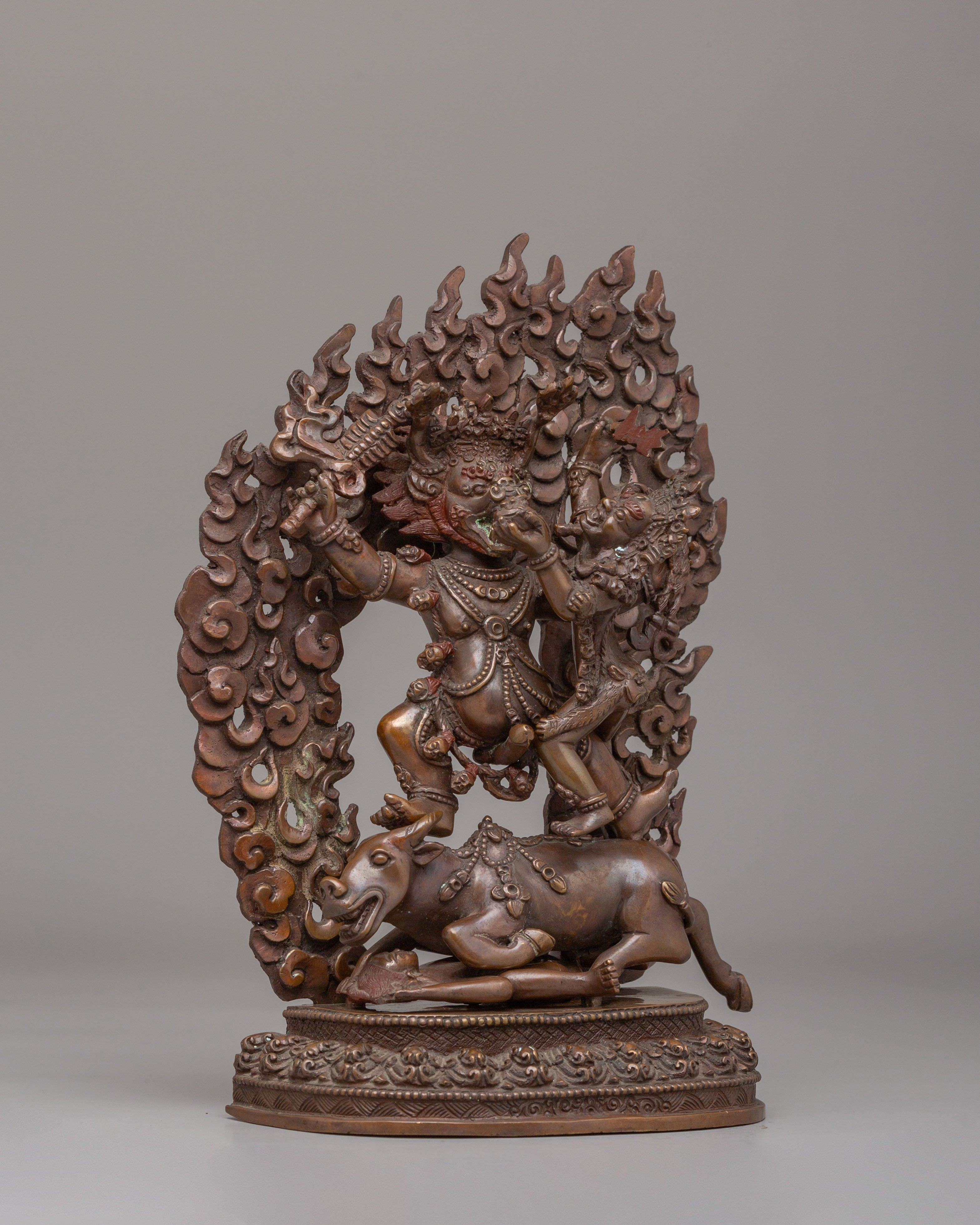 Sacred Yama Dharmaraja With Consort Statue | The Lord of Death