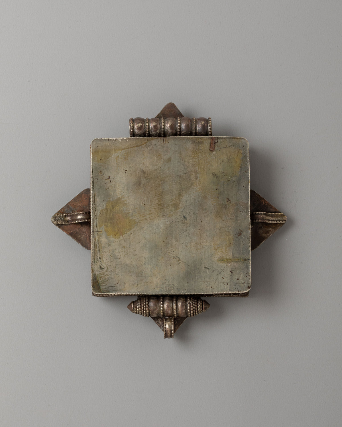 White Metal Ghau Box Locket | Tibetan Buddhist Shrine Box