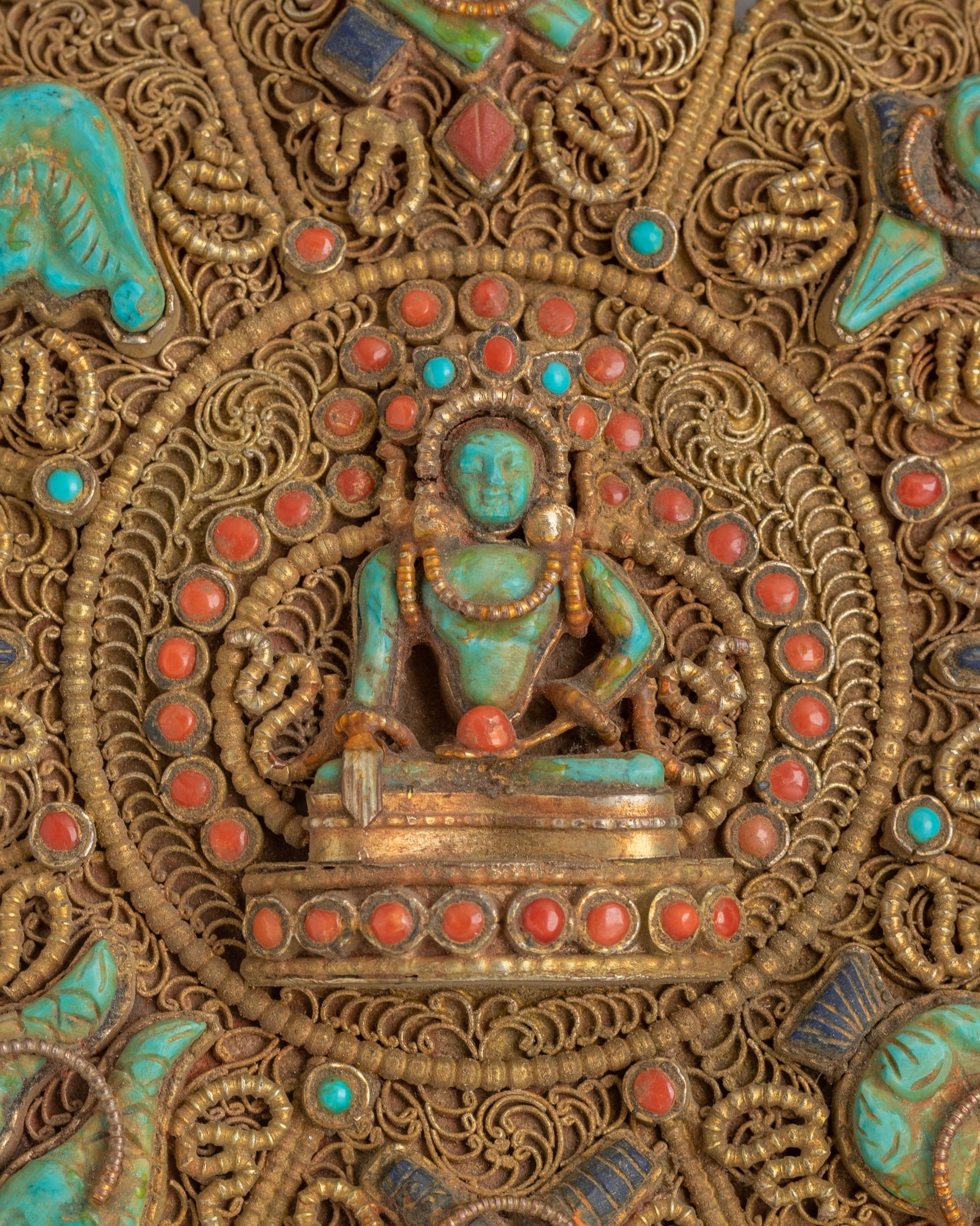 Shakyamuni Buddha Ghau Box Locket | Eight Auspicious Symbols