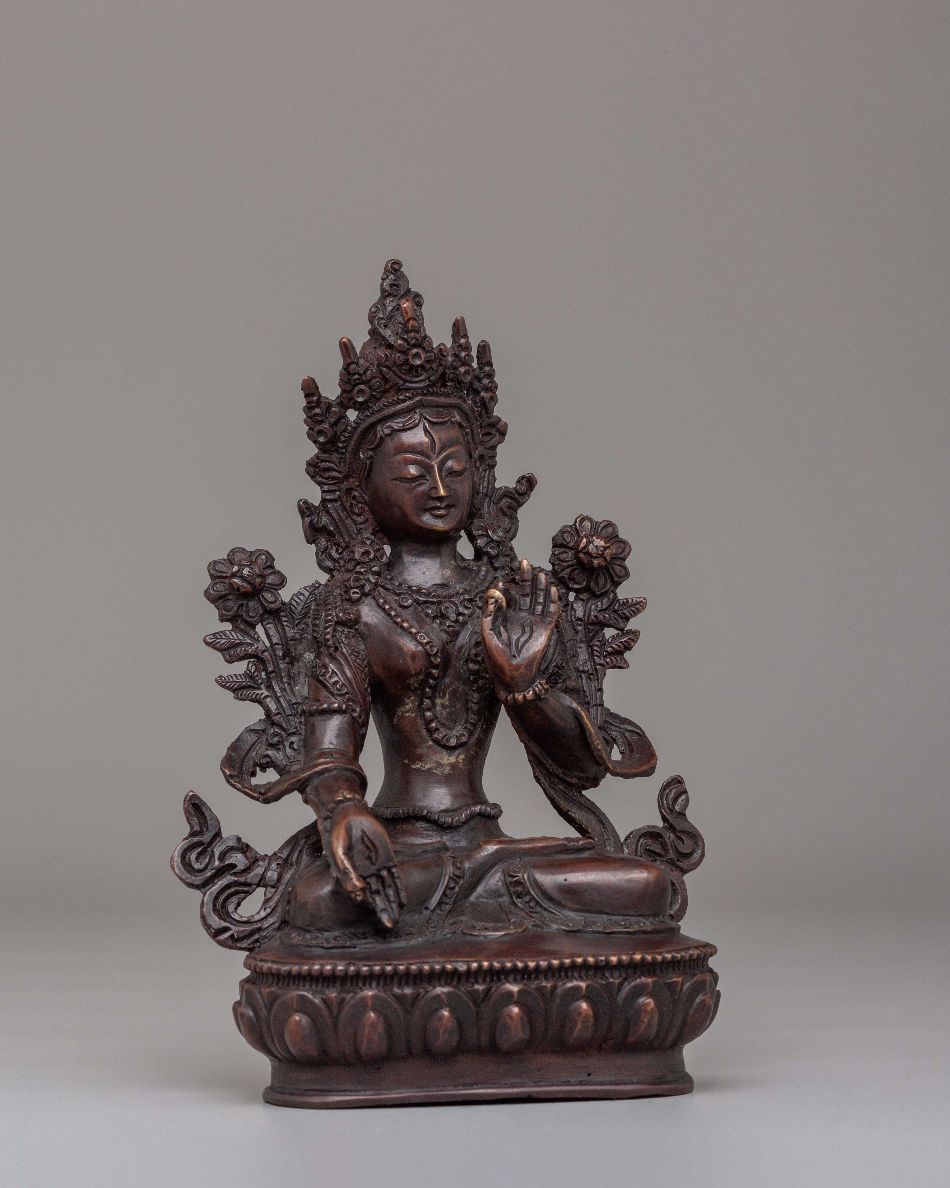 Sacred White Tara Deity Statue | Tibetan Long Life Deity