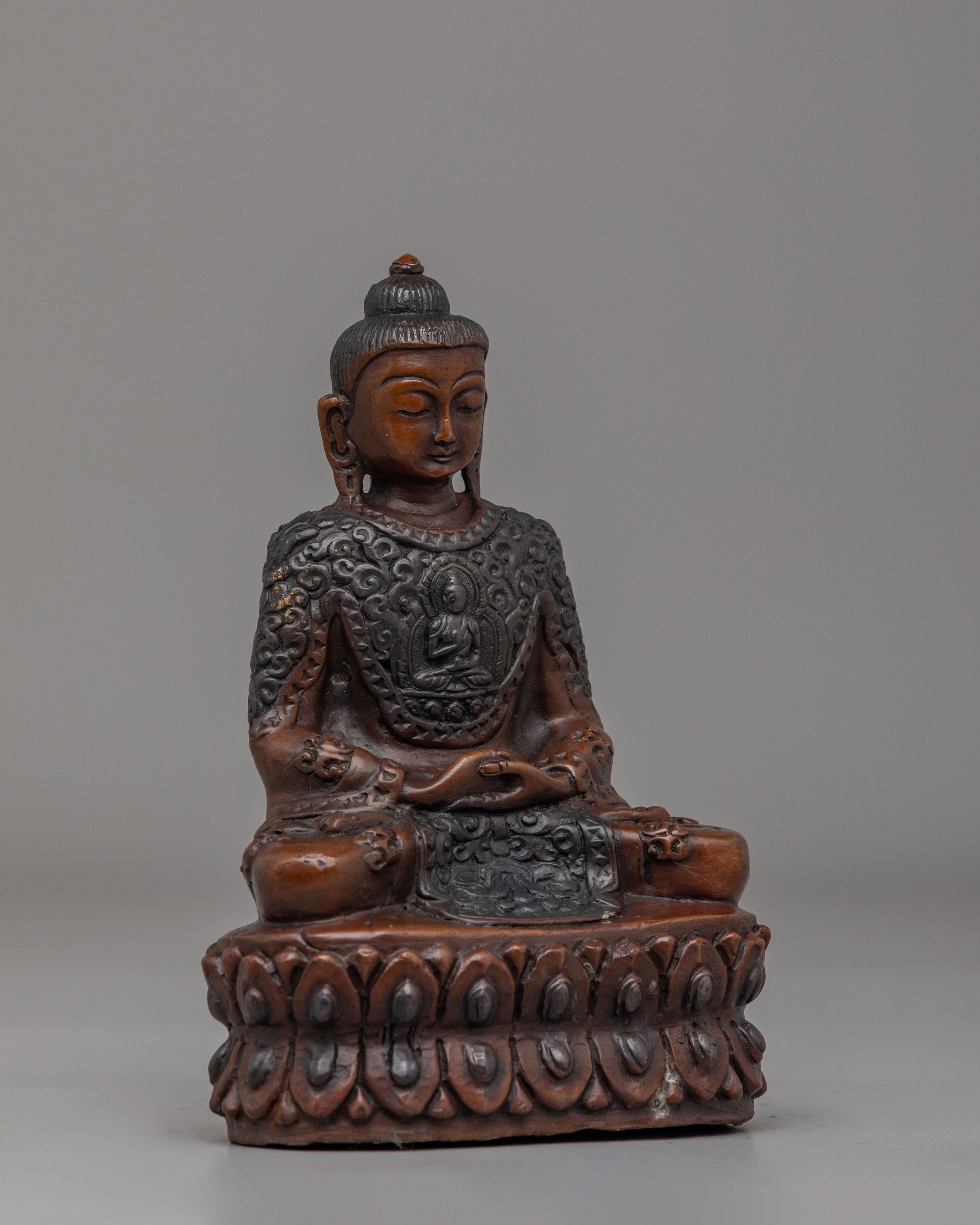 Amitabha Buddha Statue for Meditation | Oxidized Copper Buddha Figure