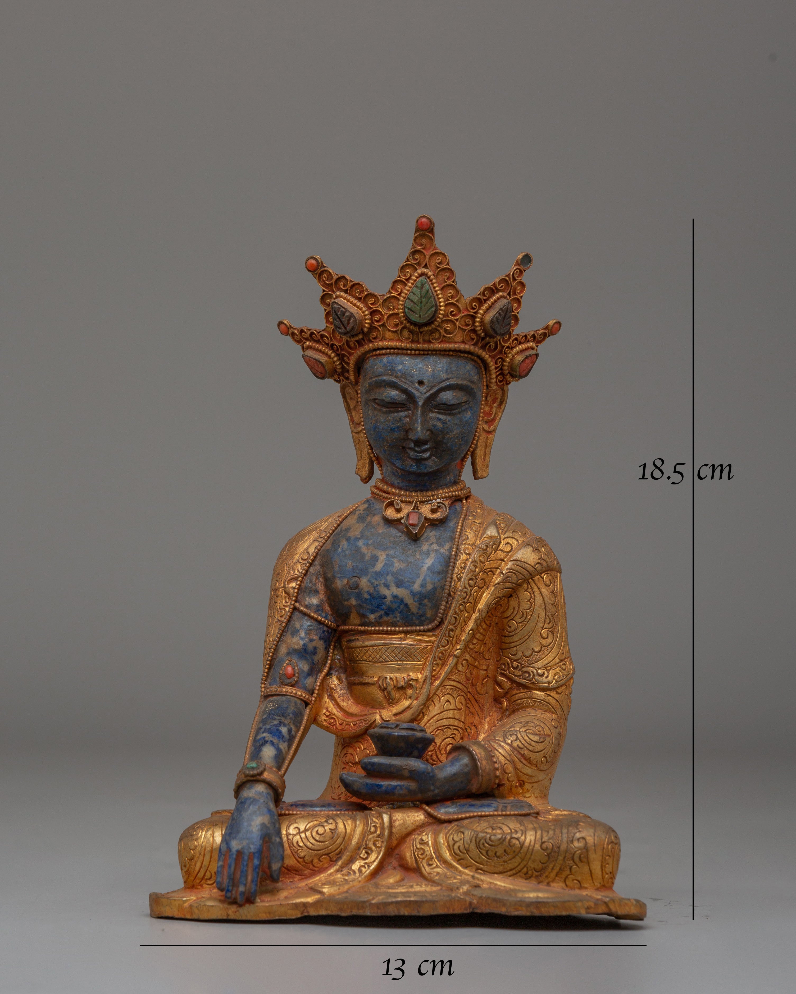 Sacred Crown Shakyamuni Buddha Statue | Handmade Buddhist Deity Sculpture