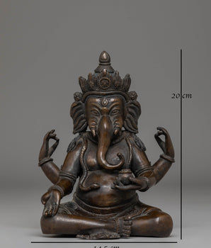 Oxidized Copper Statue of Ganesh | Symbol Of Wisdom