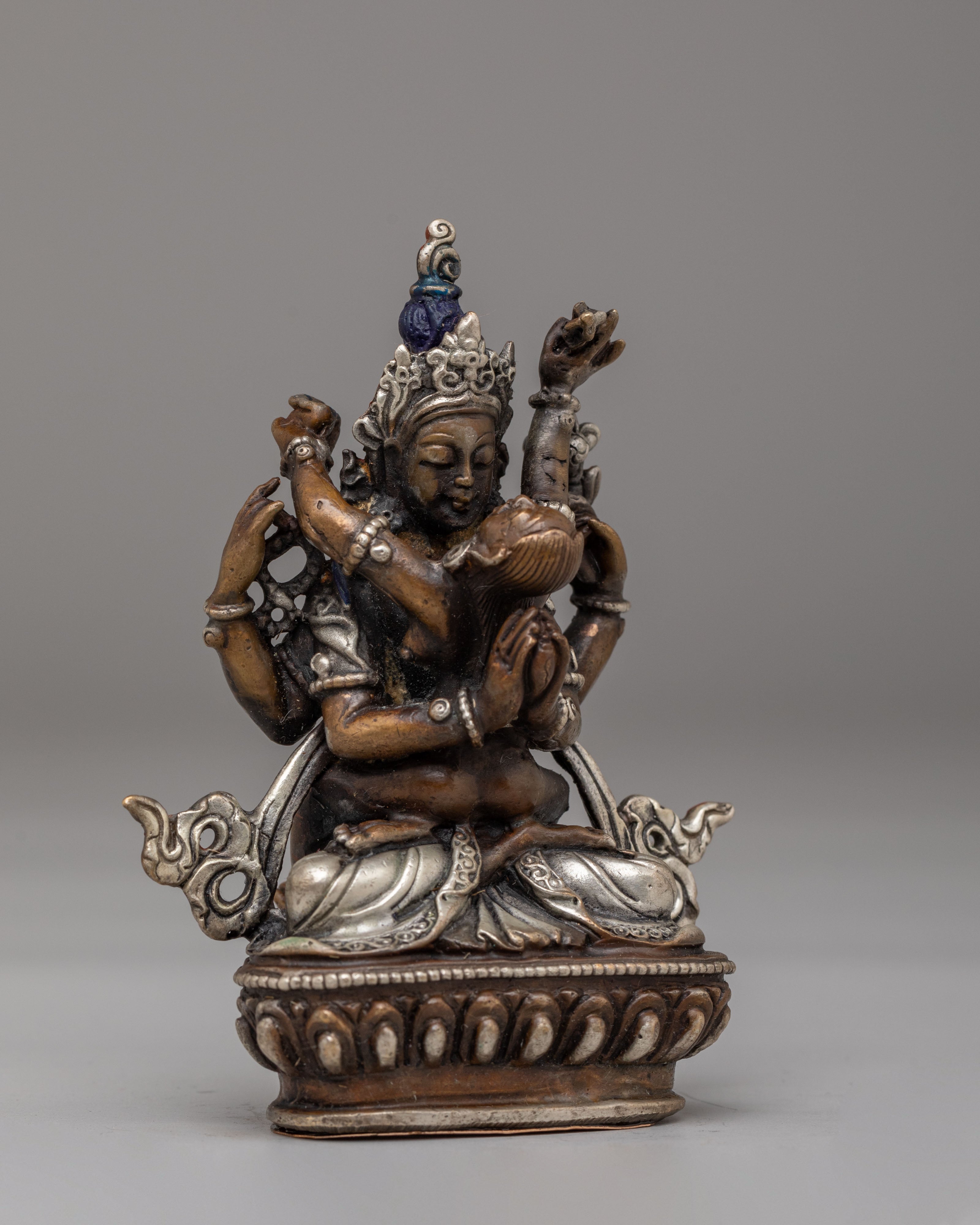Handmade Chenrezig with Consort Statue | Tibetan Bodhisattva