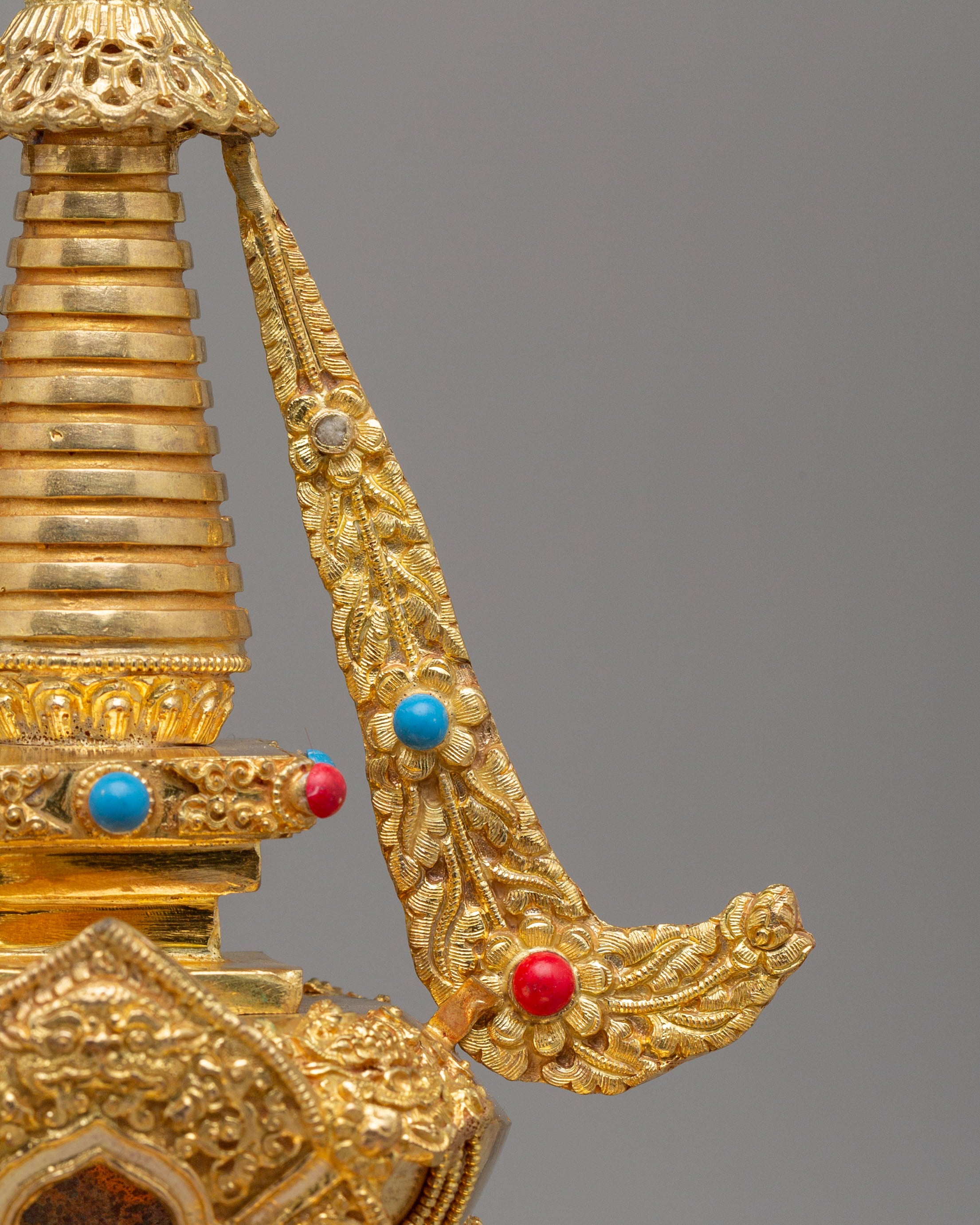 Gold Plated Altar Namgyalma Stupa | Handcrafted Tibetan Buddhist Stupa