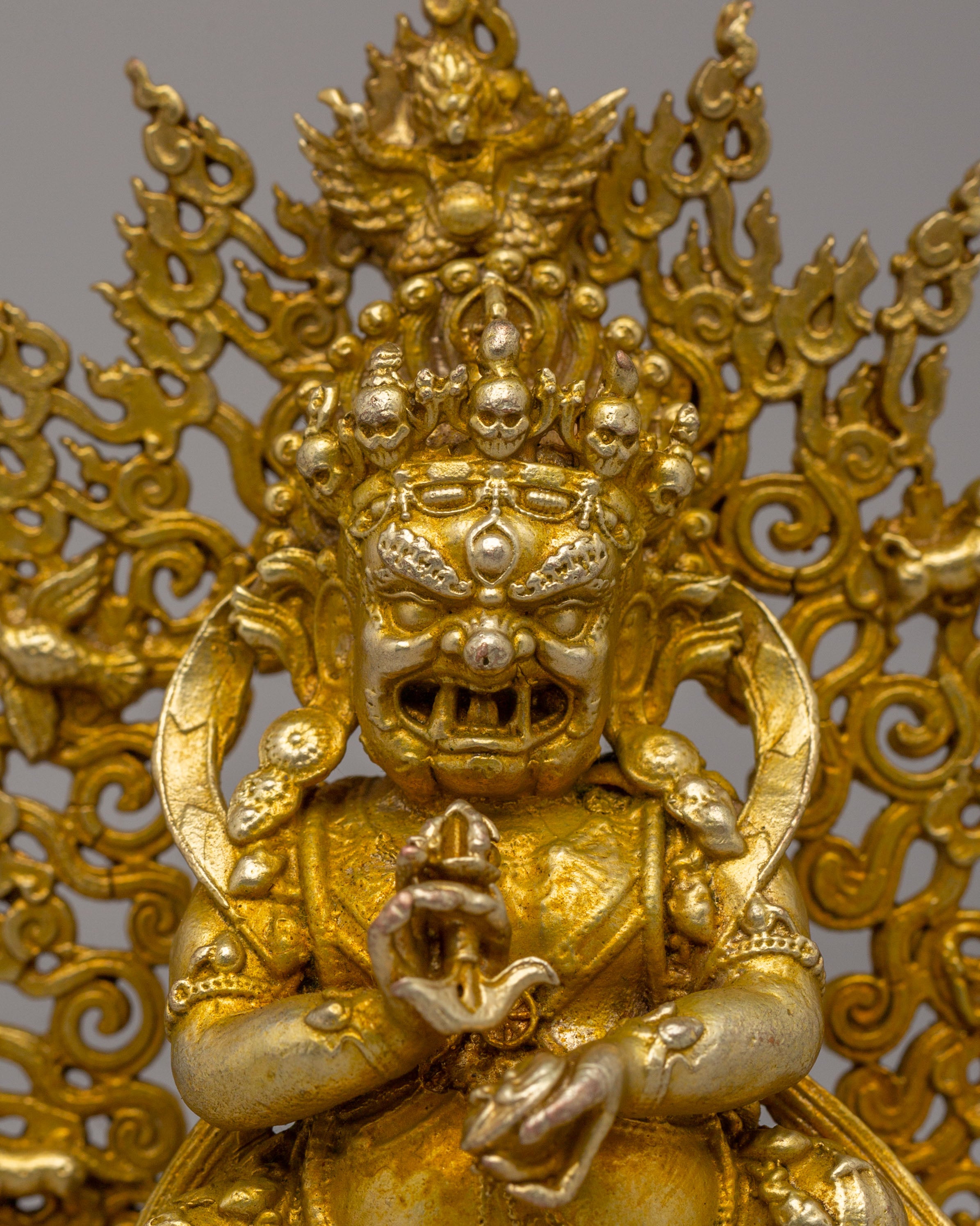 Dharma Protector Mahakala Sculpture | Wrathful Guardian Deity