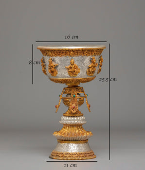 Tibetan Ritual Butter Lamp Set | Offering Lamps for Meditation & Puja