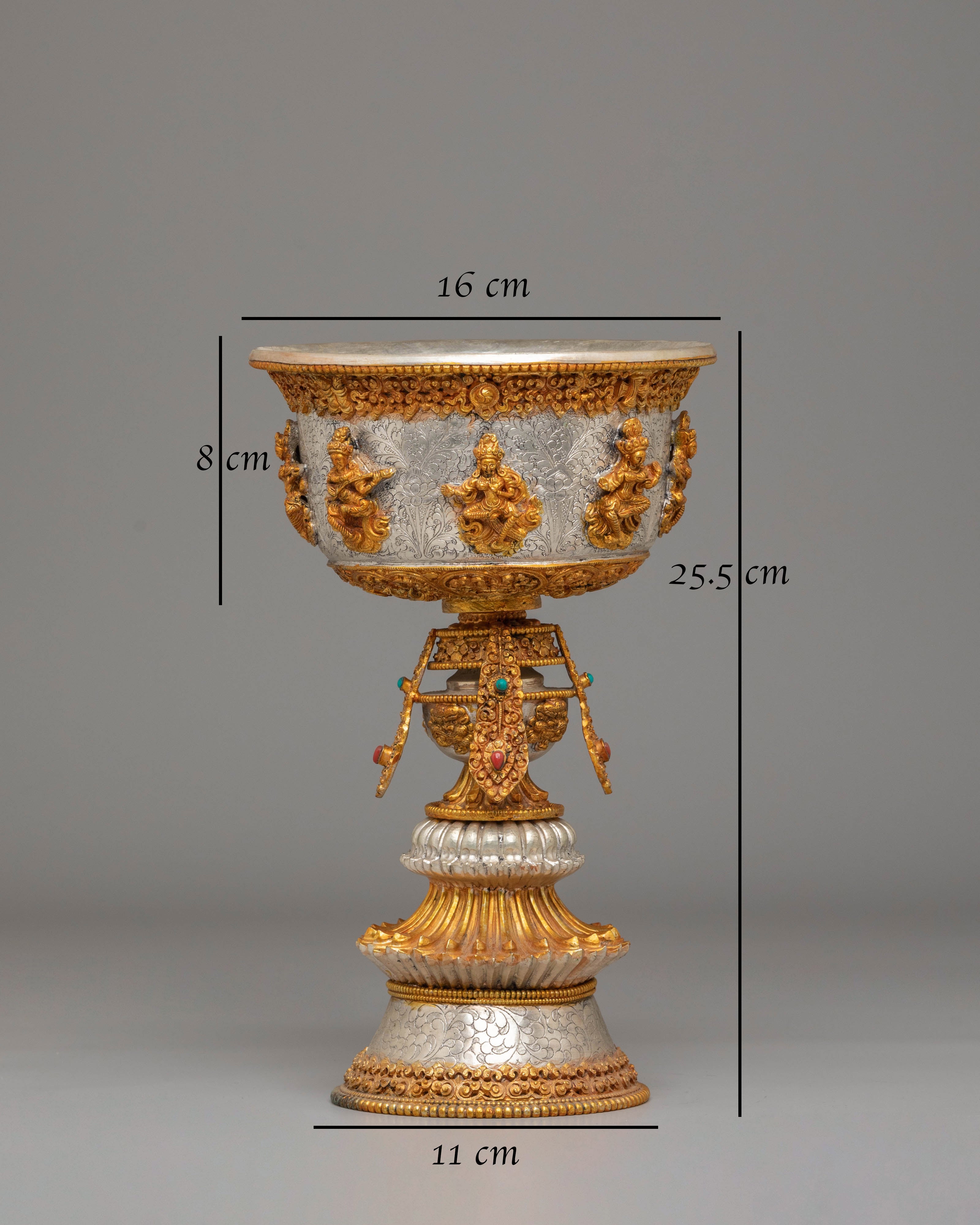 Tibetan Ritual Butter Lamp Set | Offering Lamps for Meditation & Puja