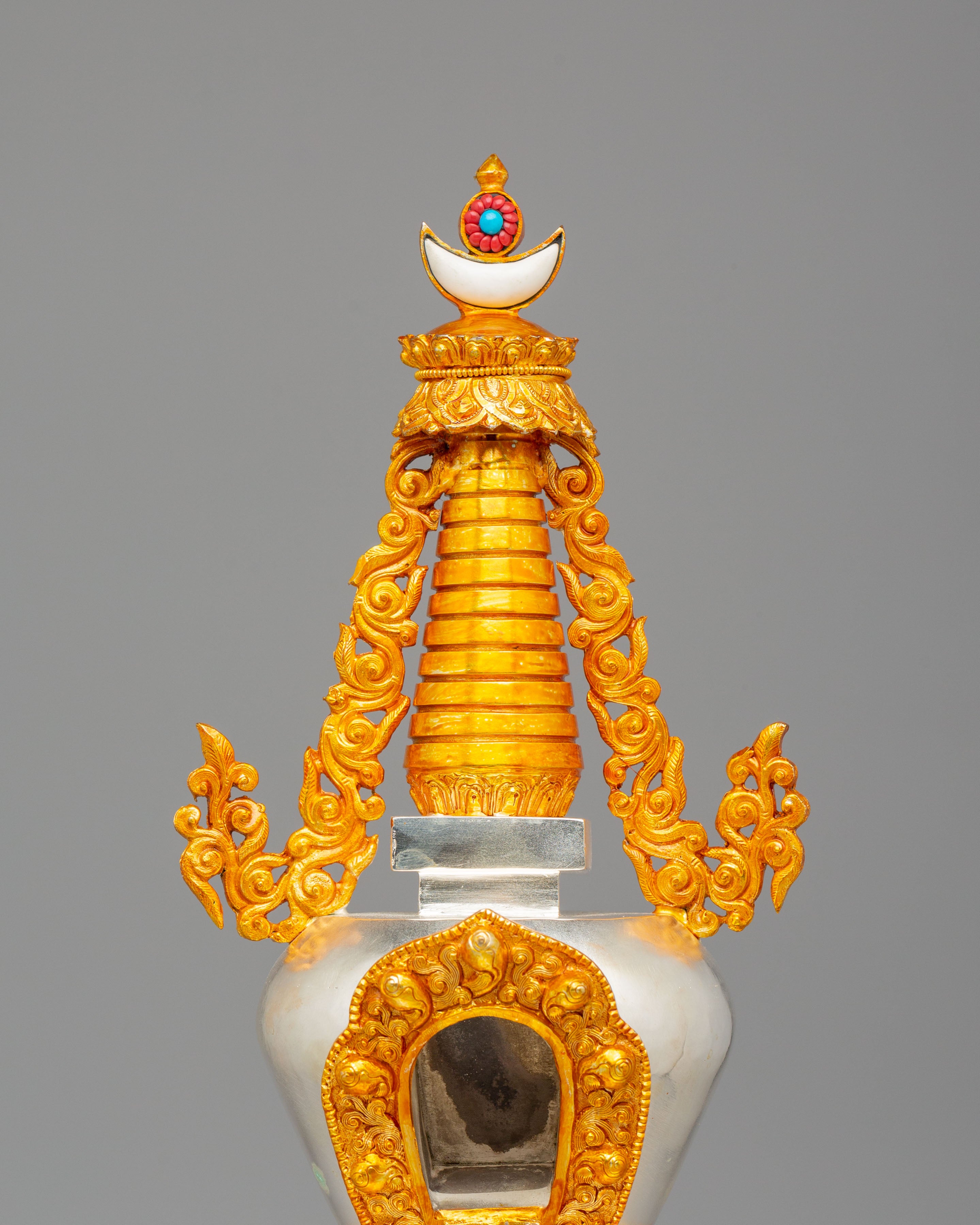Traditional Handmade Stupa | Sacred Tibetan Buddhist Shrine Decor