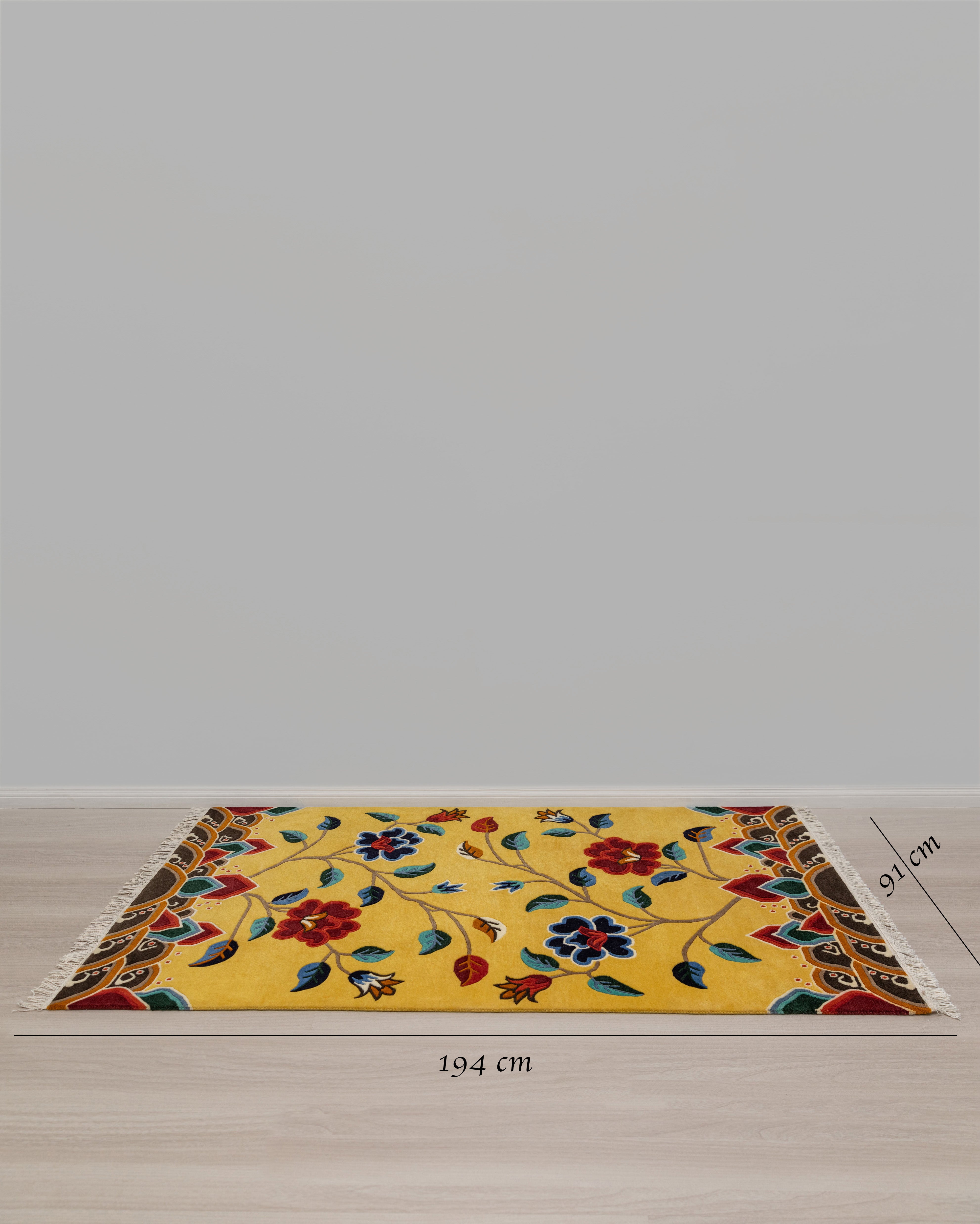 Handcrafted Floral Rug | Sacred Home Decor
