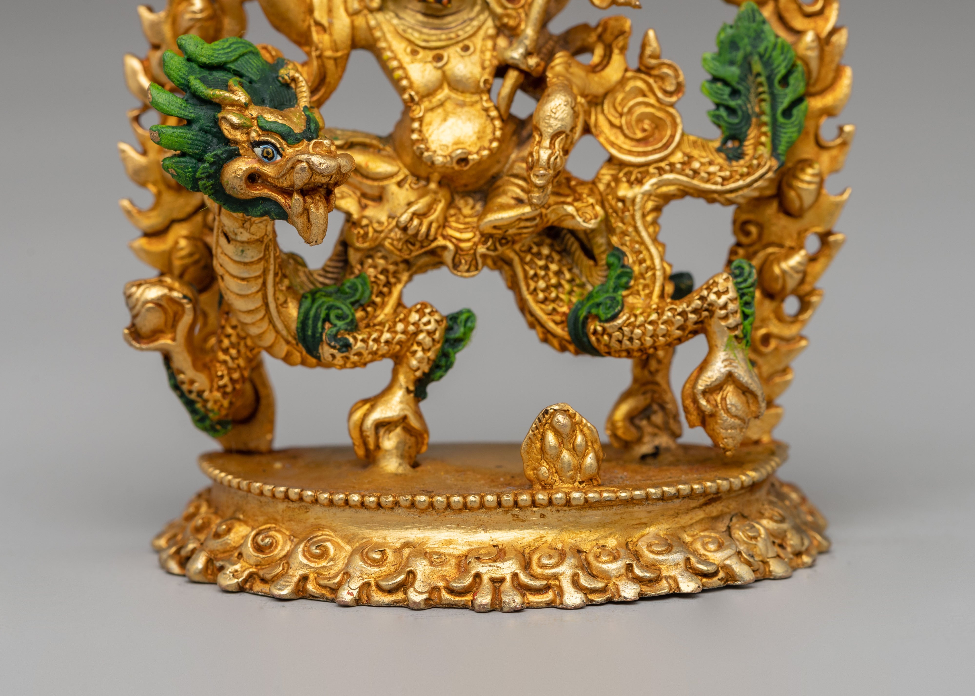 White Dzambhala Statue for Altar | Handmade Copper Statue