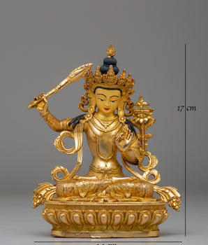 Handcrafted Manjushri Buddhist Statue | Bodhisattva of Wisdom