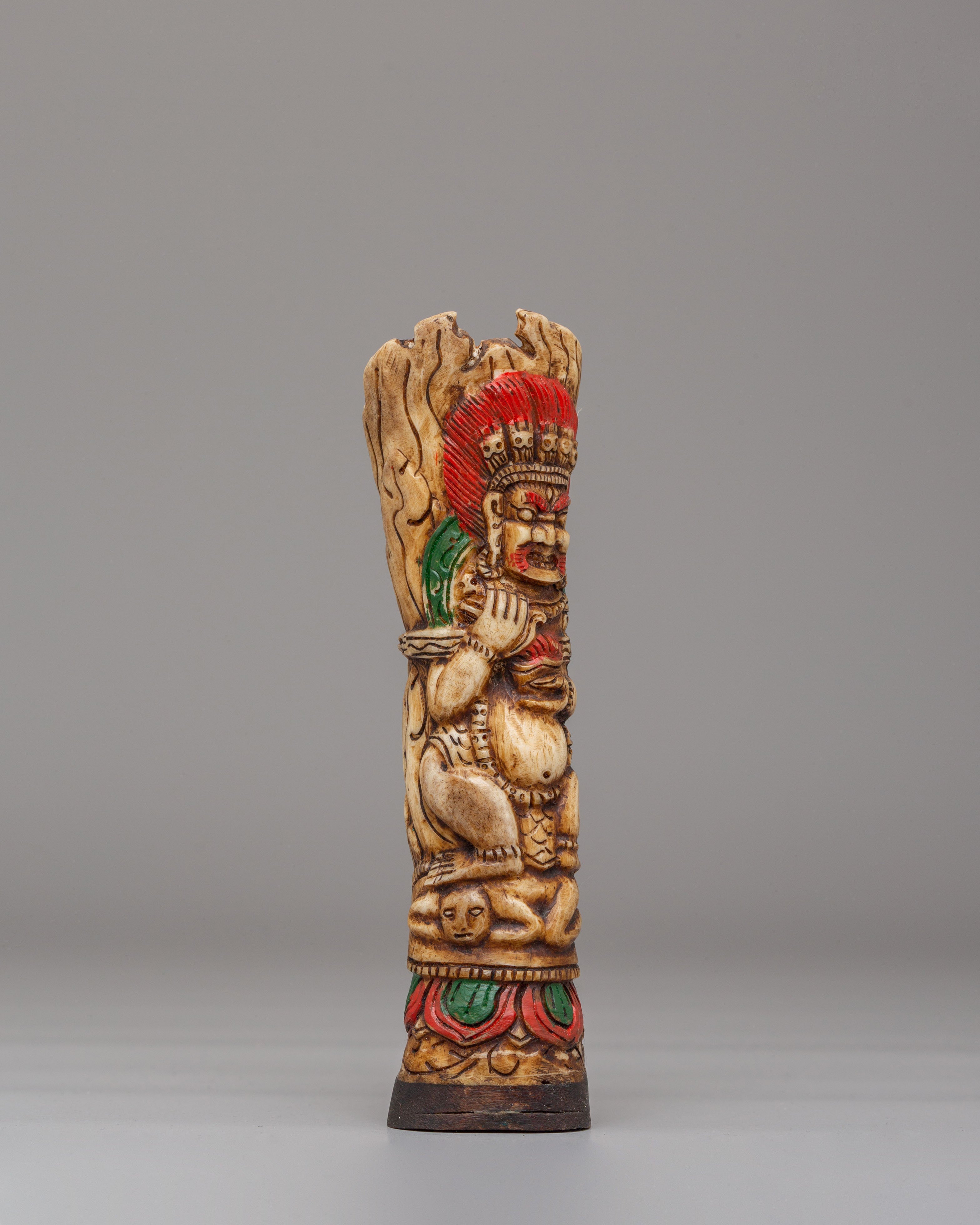 Tibetan Mahakala Bone | Handcarved Tibetan Buddhist Art