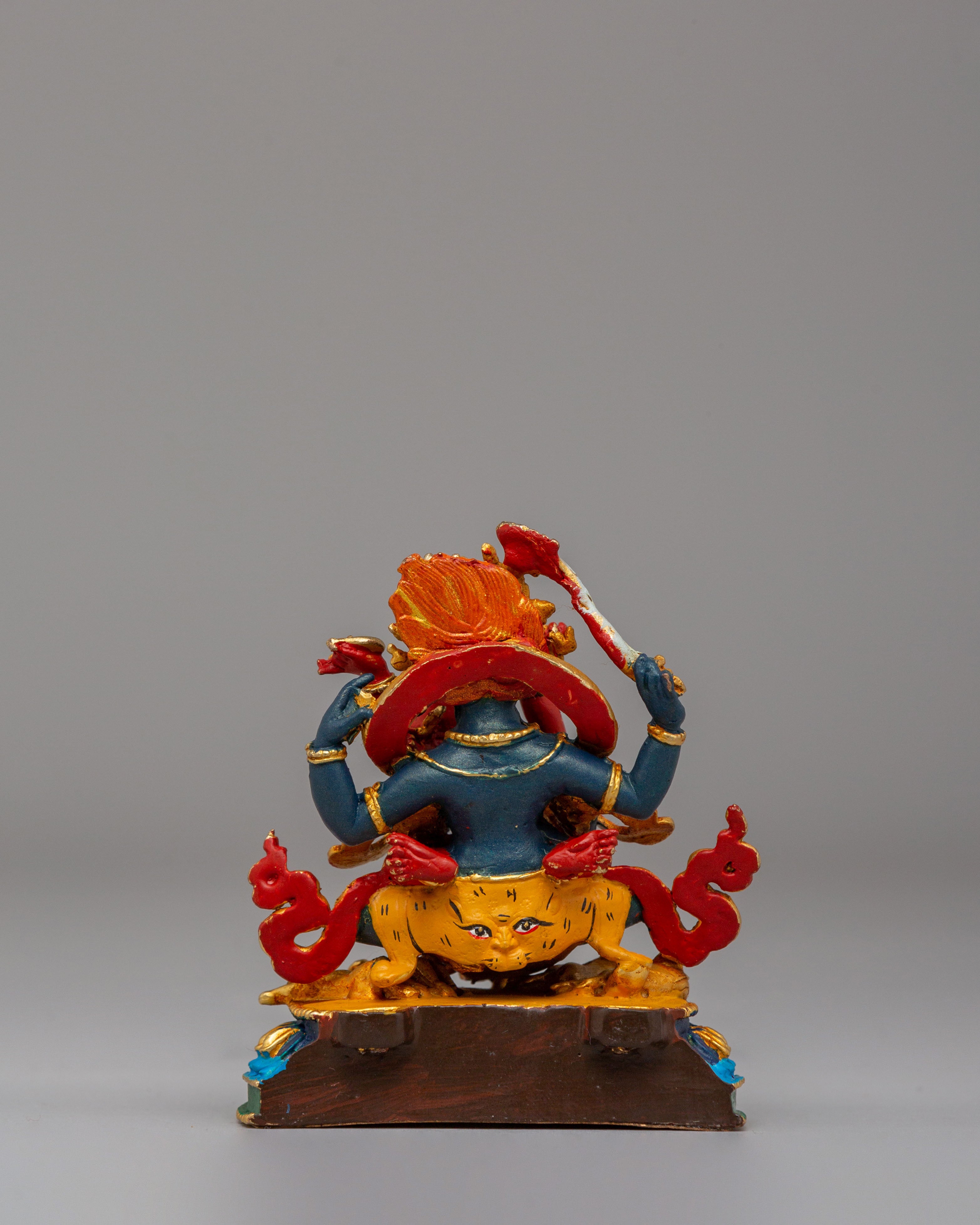 Four Armed Mahakala With Consort Statue | Symbol of Divine Union