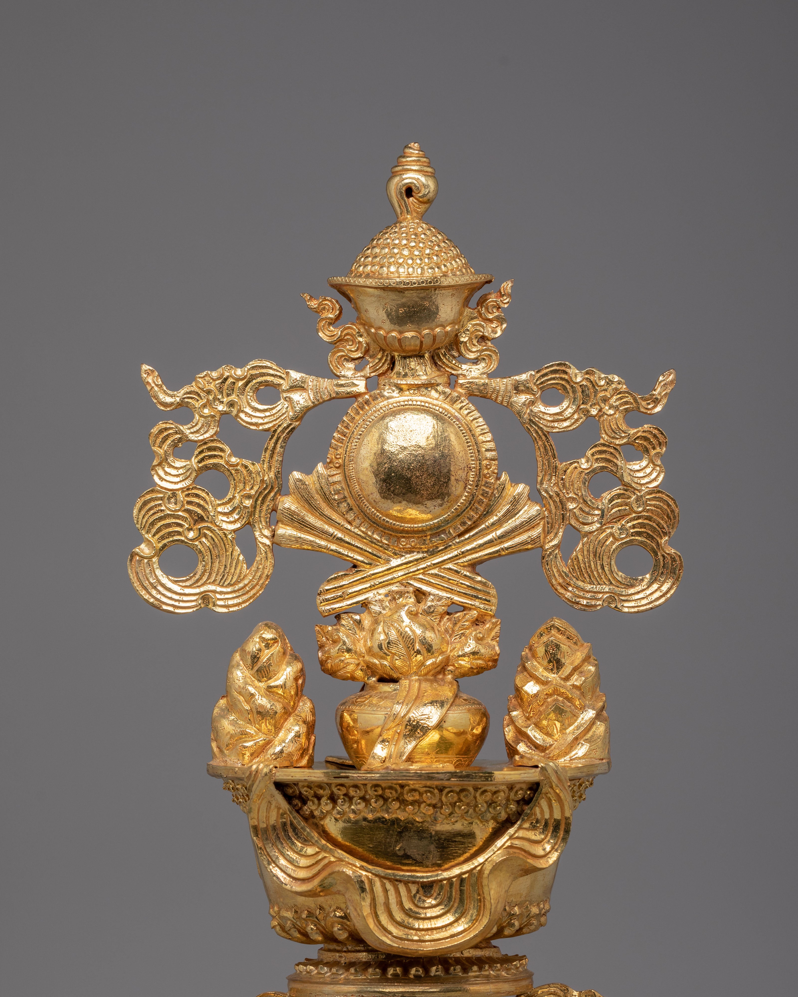Buddhist Doya Ngaga Set | Gold-Plated Copper Ritual Tools