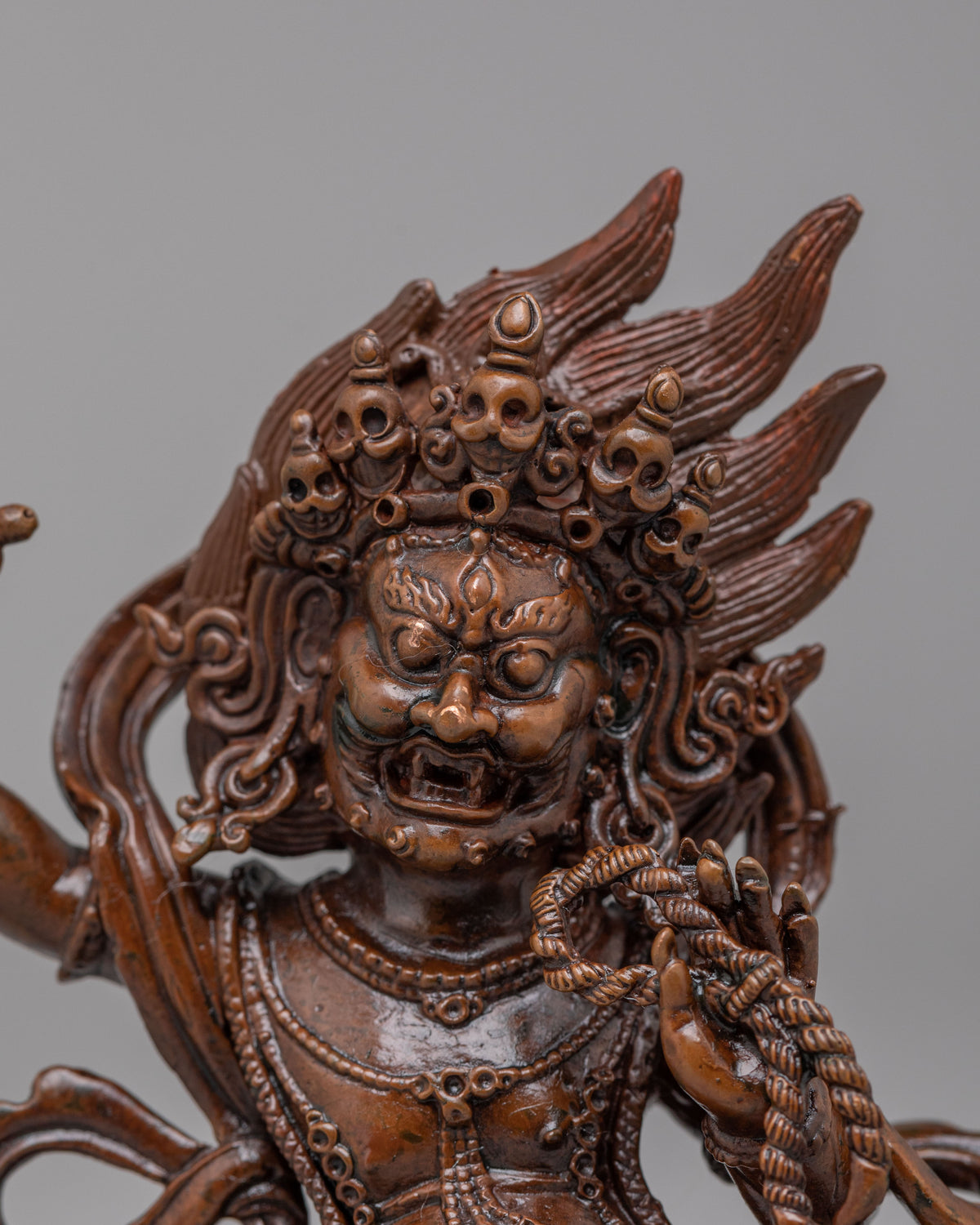 Buddhist Protector Vajrapani Statue | Oxidized Copper Sculpture