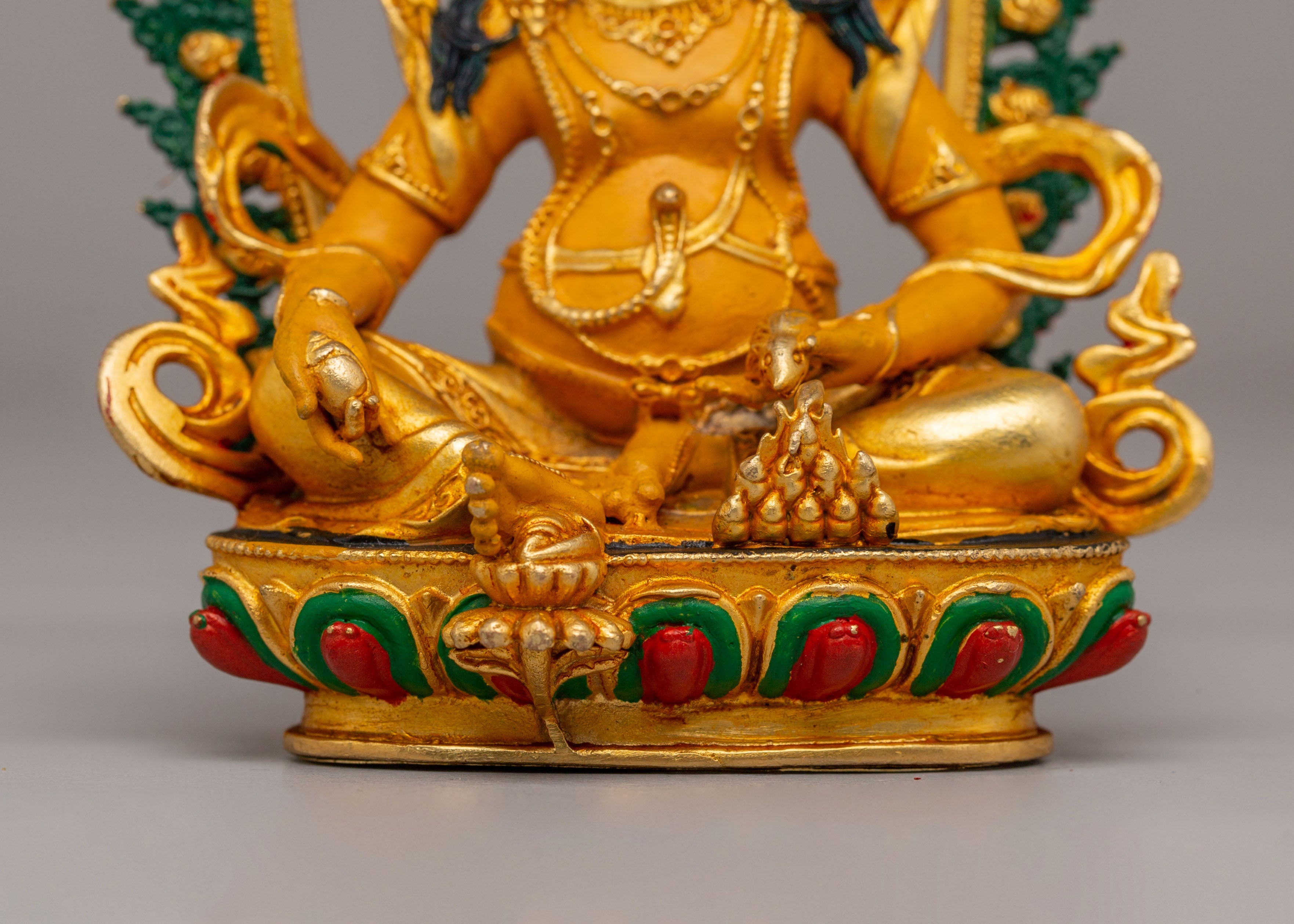 Handcrafted Dzambhala Deity Altar Statue | Prosperity, Protection, and Meditation Statue